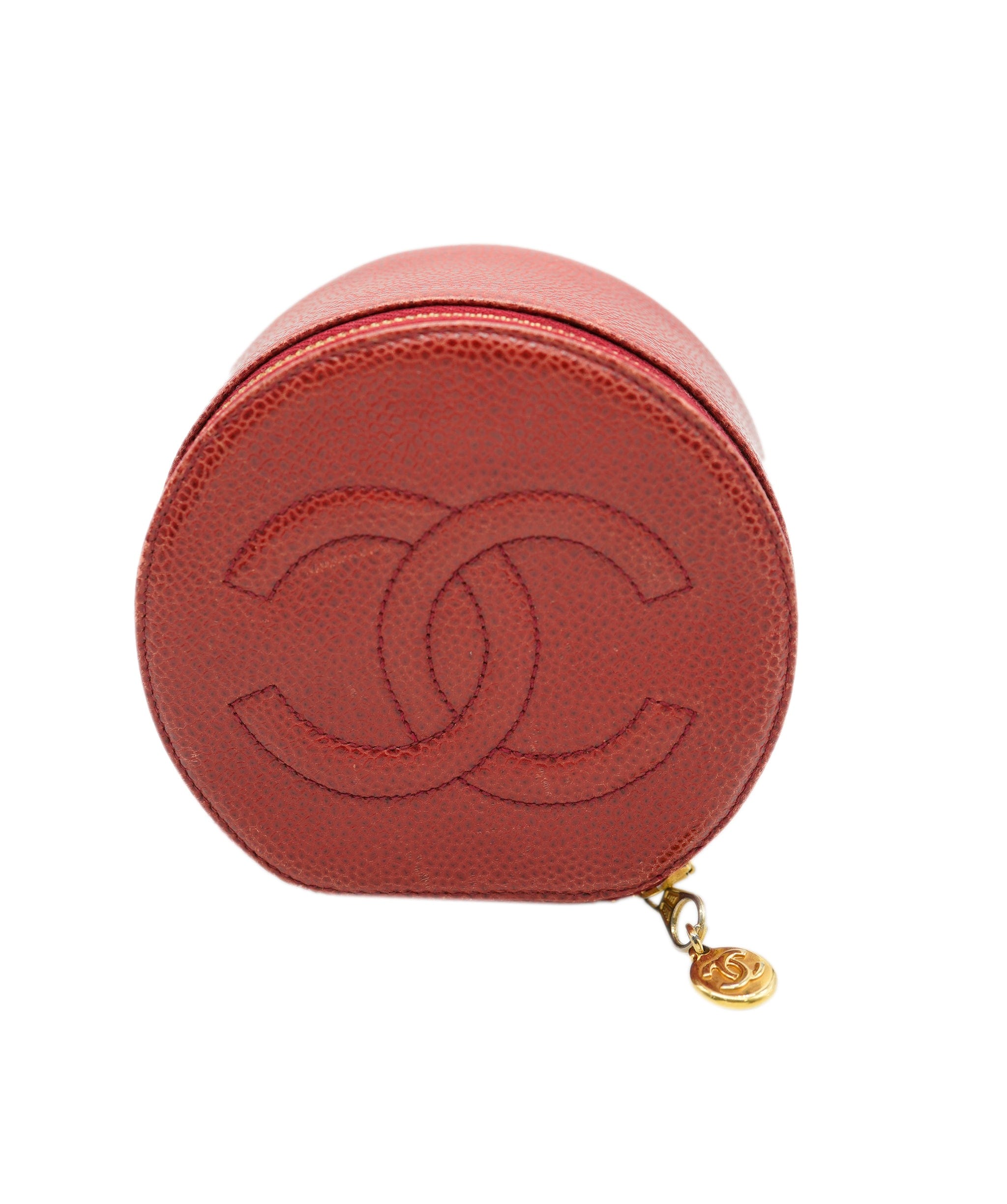 Chanel Chanel Caviar Skin Accessory Pouch Case Red 90172124 ASL7060