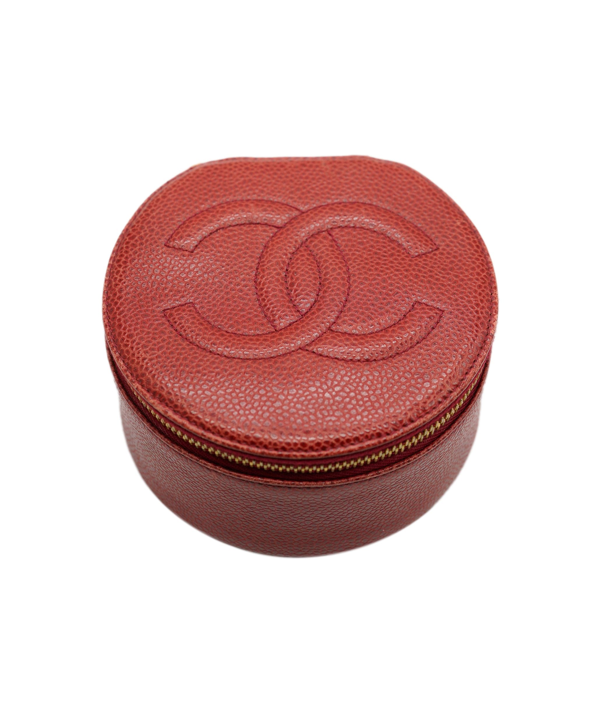 Chanel Chanel Caviar Skin Accessory Pouch Case Red 90172124 ASL7060