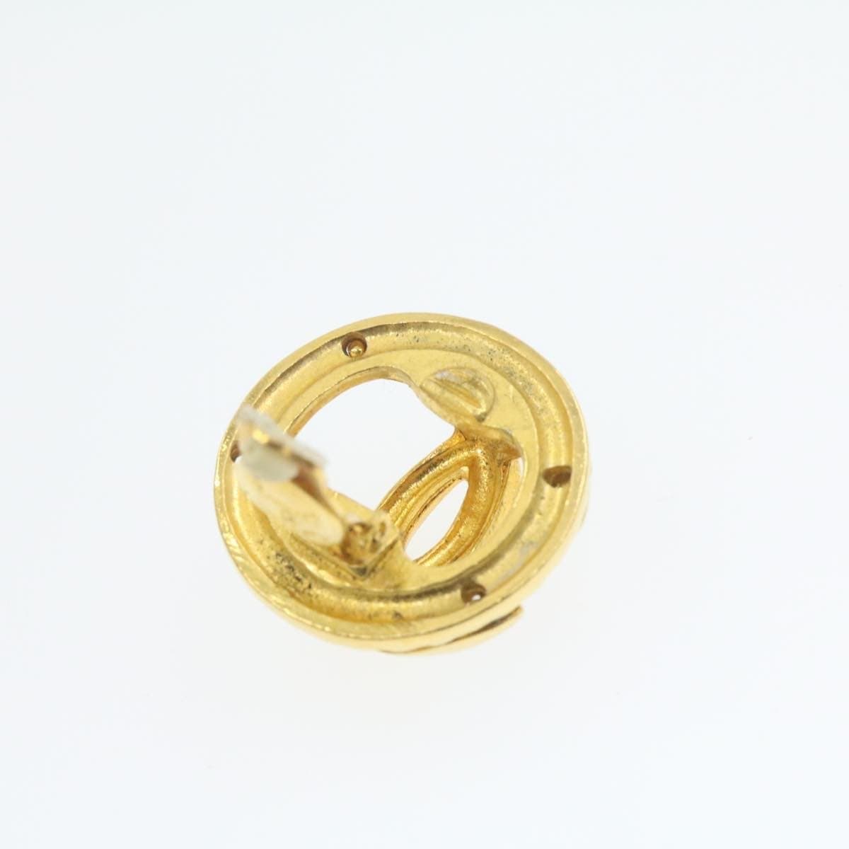 Chanel CHANEL CC Logo Clip on Earring Gold Tone Auth br212