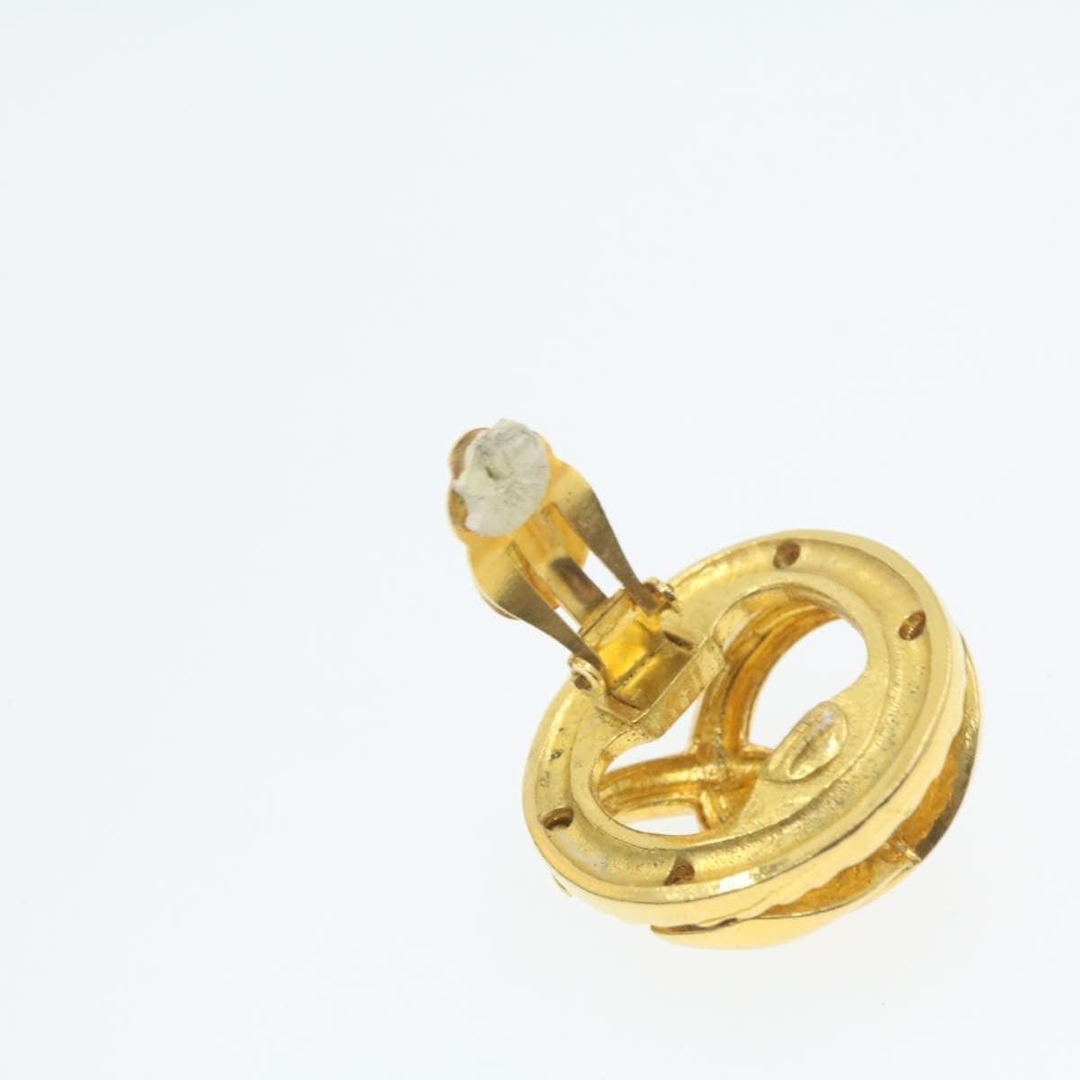 Chanel CHANEL CC Logo Clip on Earring Gold Tone Auth br212