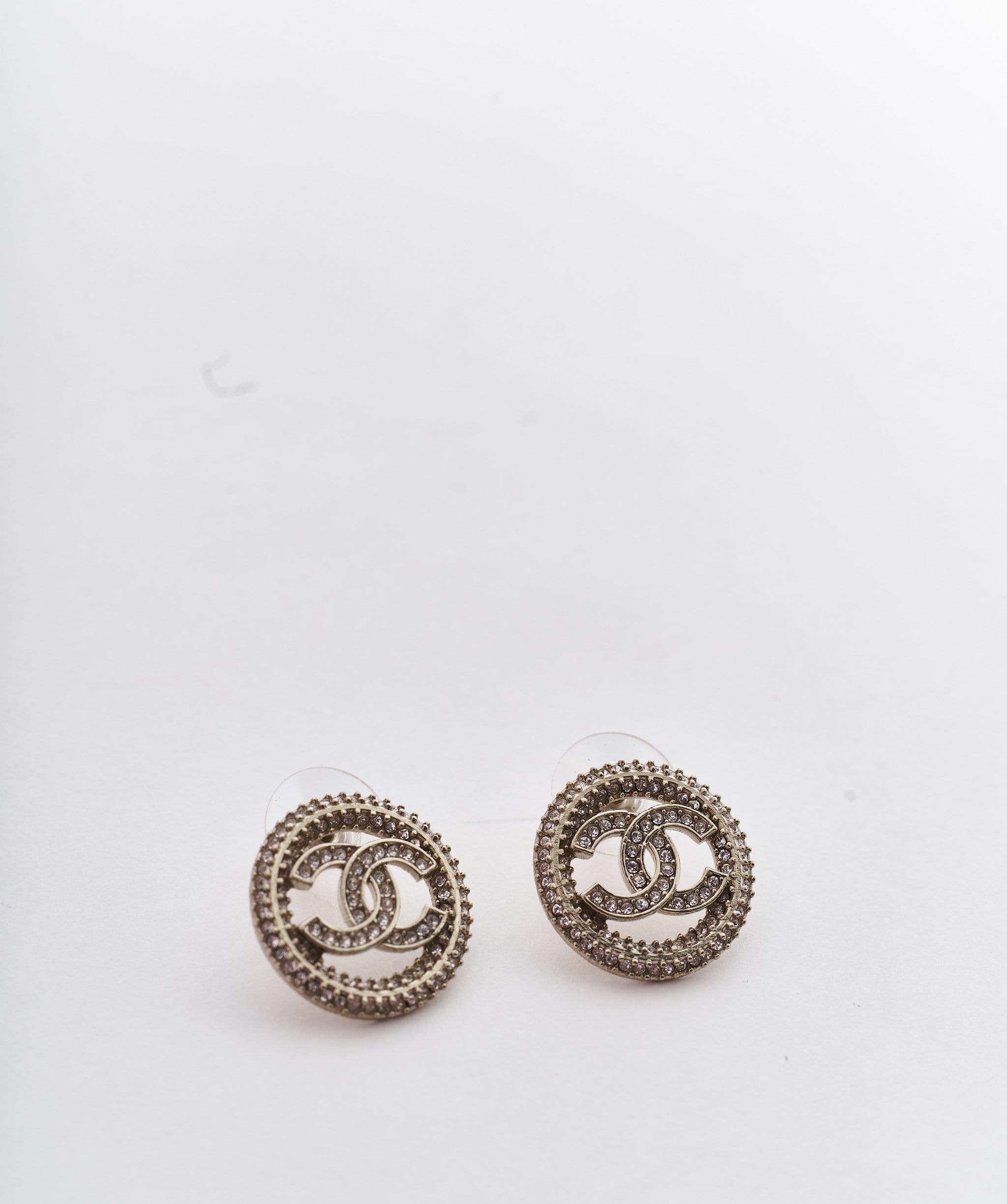 Chanel Chanel CC logo in a crystal circle earrings