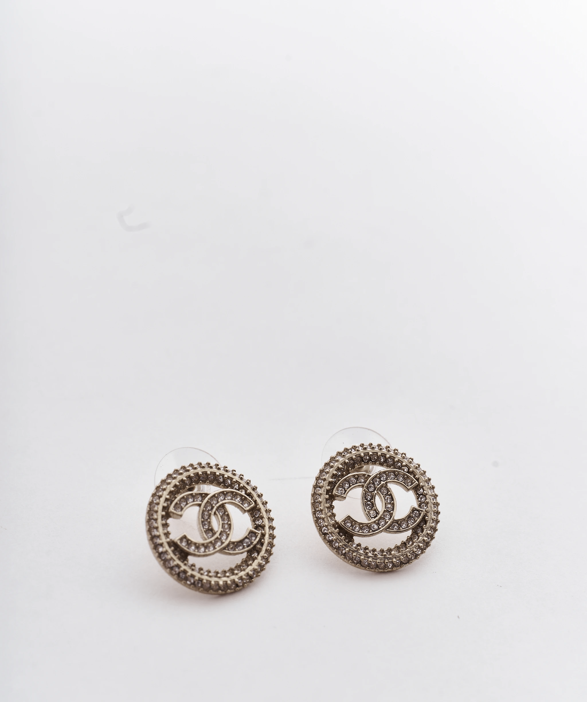 Chanel Chanel CC logo in a crystal circle earrings