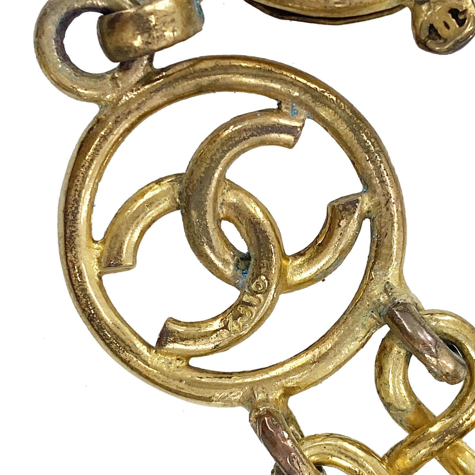 Chanel Chanel CC Logos Circle Bracelet Yellow Gold