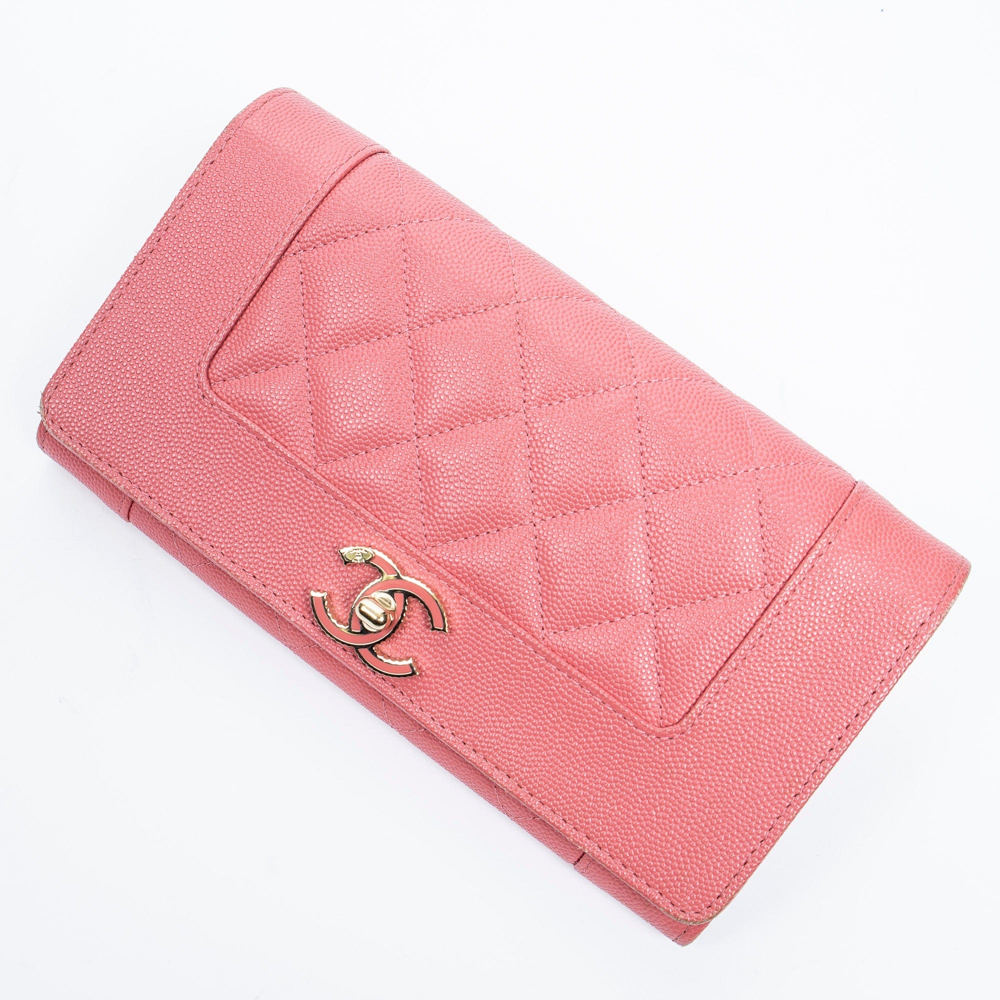 Chanel Chanel CC Mademoiselle Pink Caviar Skin Flap Wallet - AWL2329