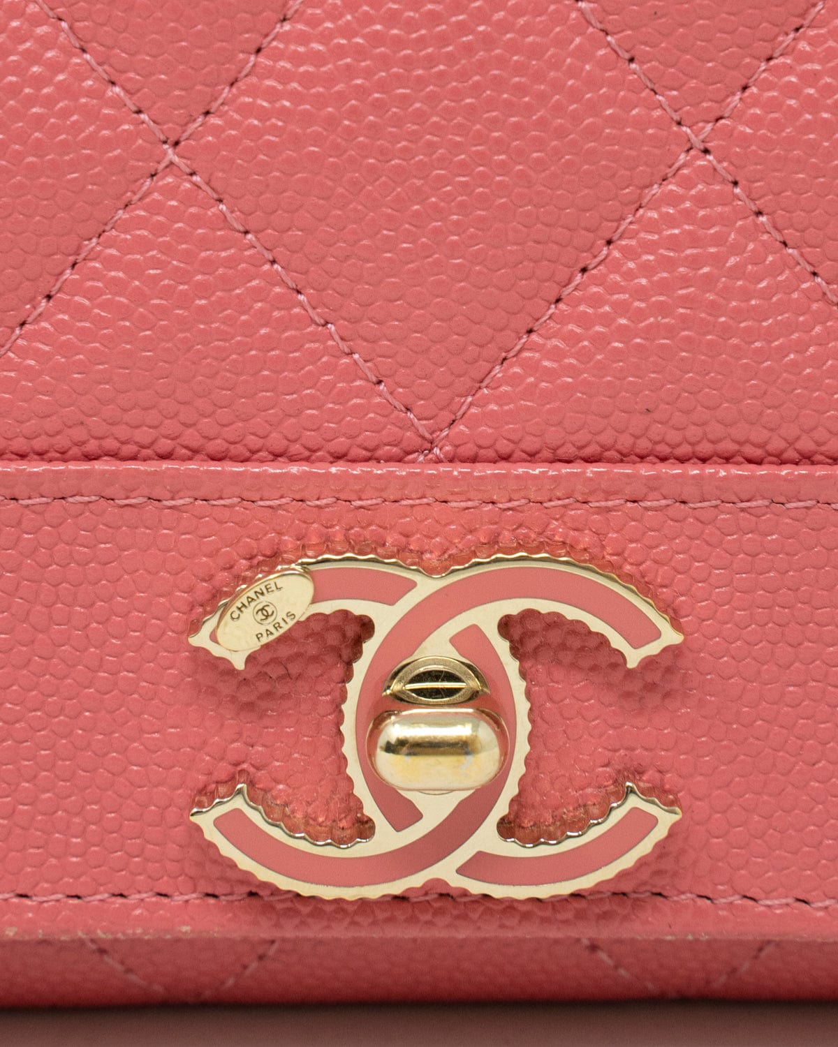 Chanel Chanel CC Mademoiselle Pink Caviar Skin Flap Wallet - AWL2329