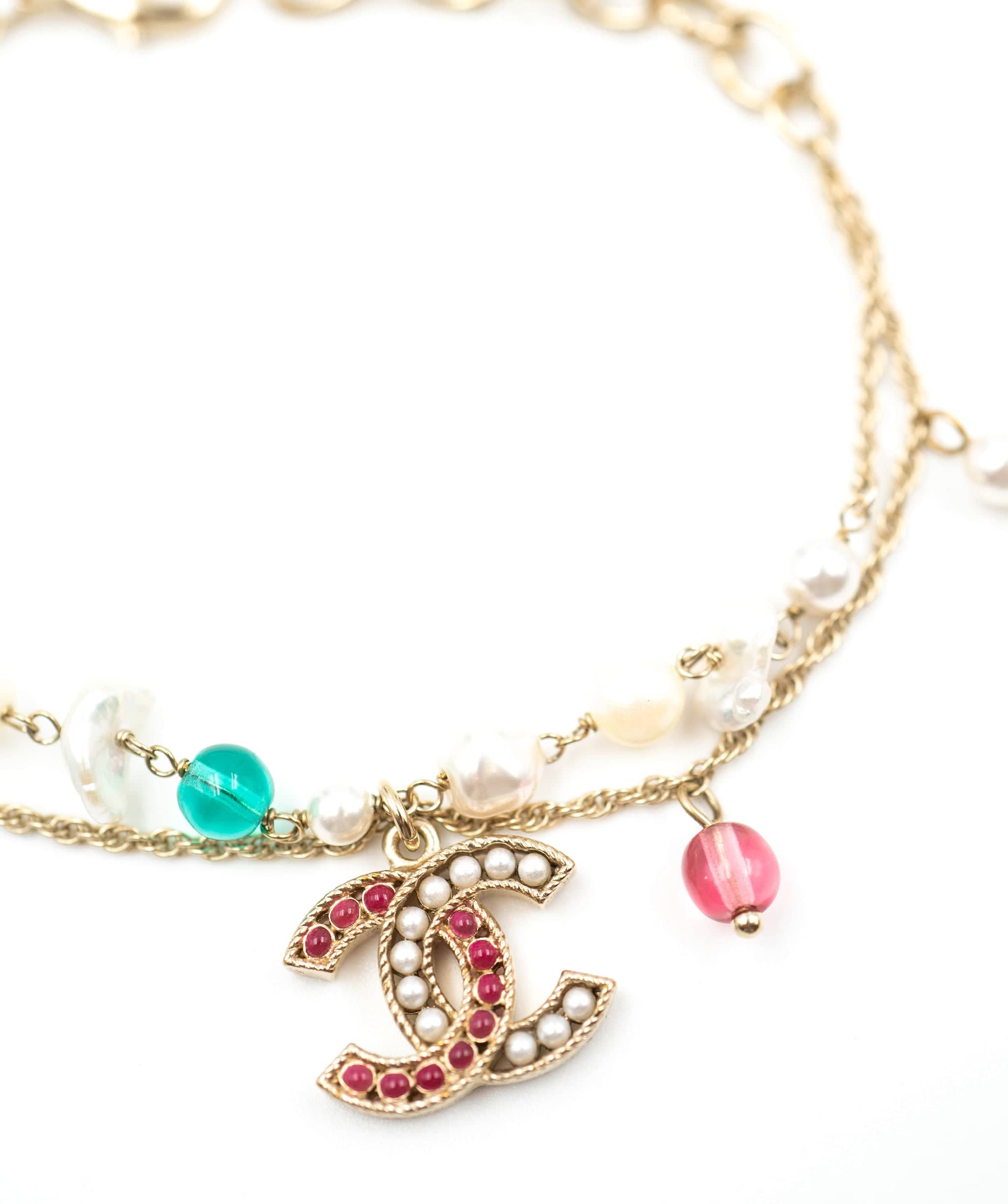 Chanel Chanel CC Pearl Detail Colourful Bracelet  - AGL2060