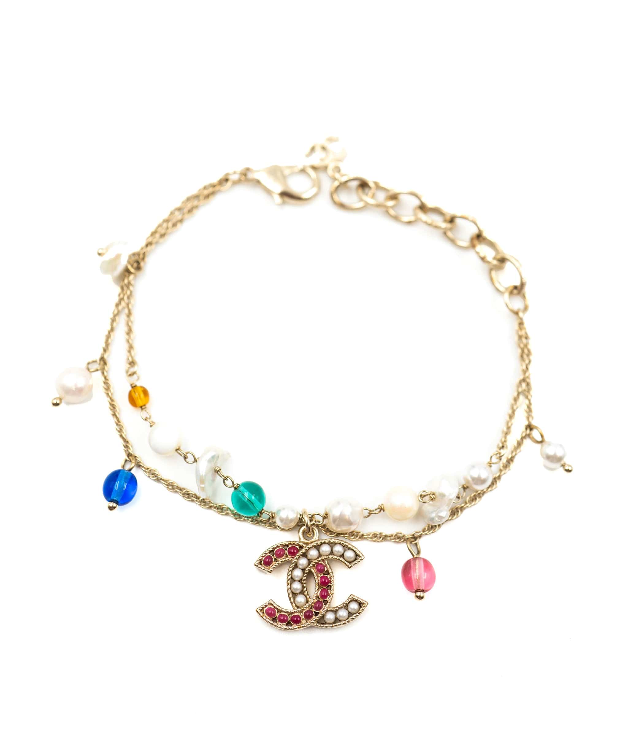 Chanel Chanel CC Pearl Detail Colourful Bracelet  - AGL2060