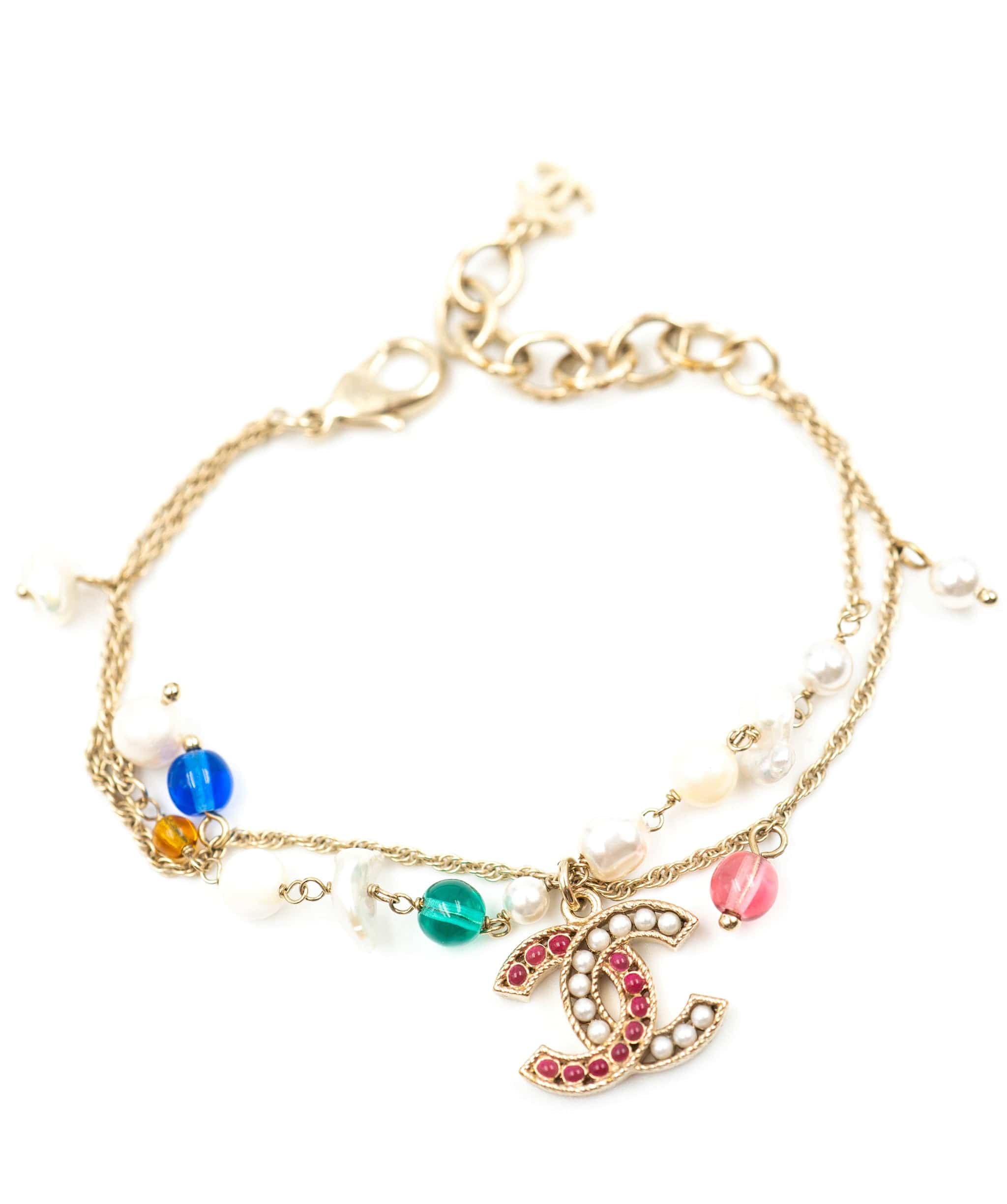 Chanel Chanel CC Pearl Detail Colourful Bracelet  - AGL2060