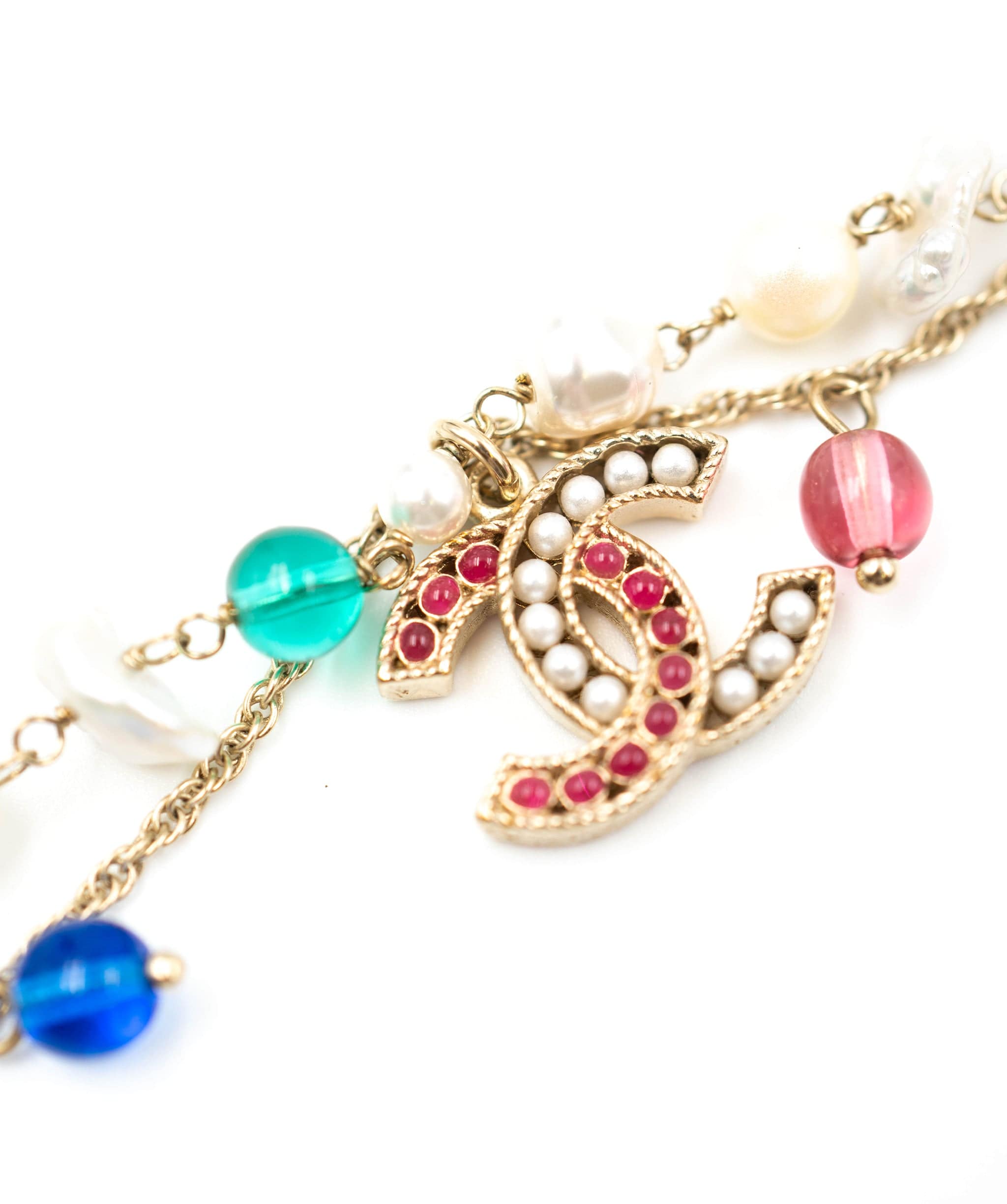 Chanel Chanel CC Pearl Detail Colourful Bracelet  - AGL2060