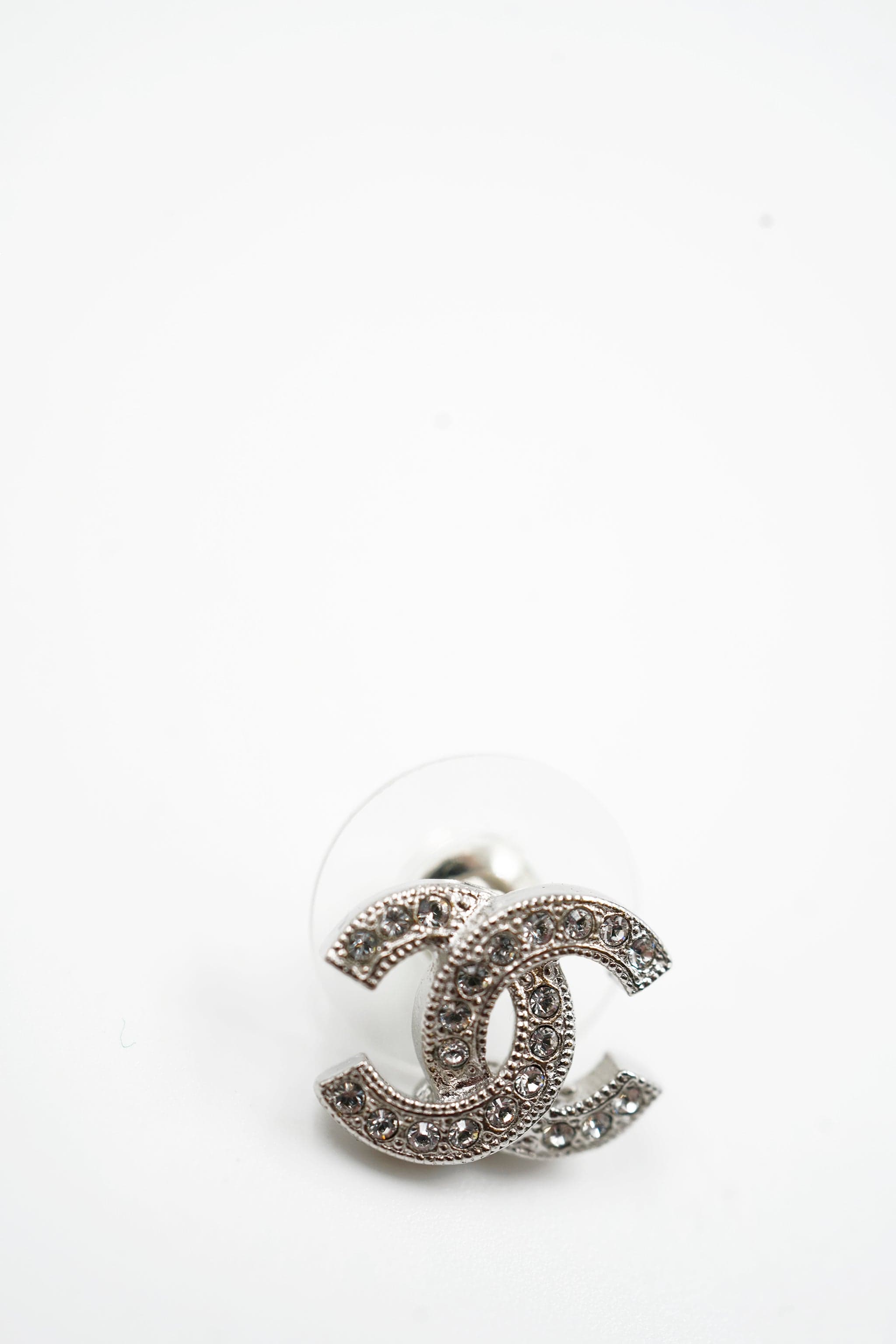 Chanel Chanel CC Silver Crystal Earrings ASL5284