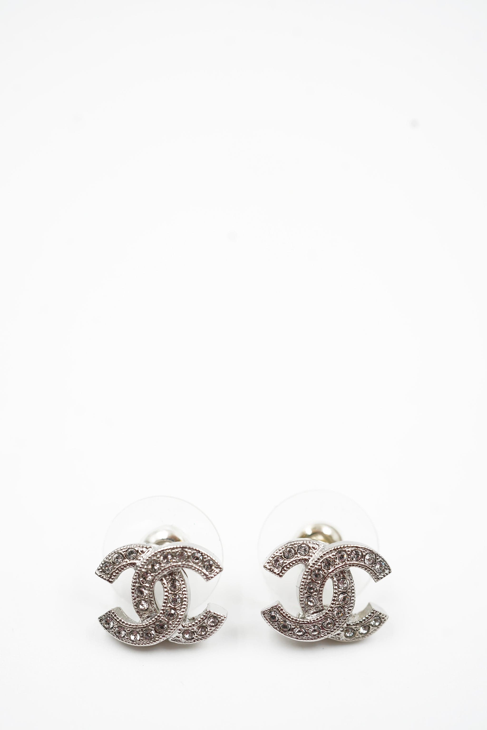 Chanel Chanel CC Silver Crystal Earrings ASL5284