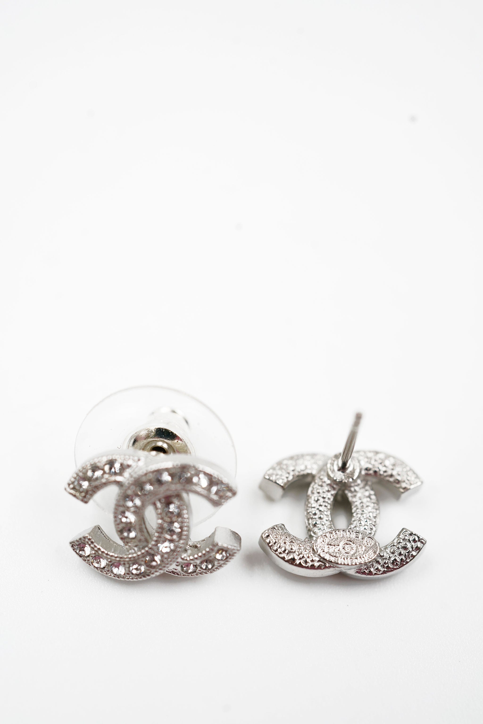 Chanel Chanel CC Silver Crystal Earrings ASL5284