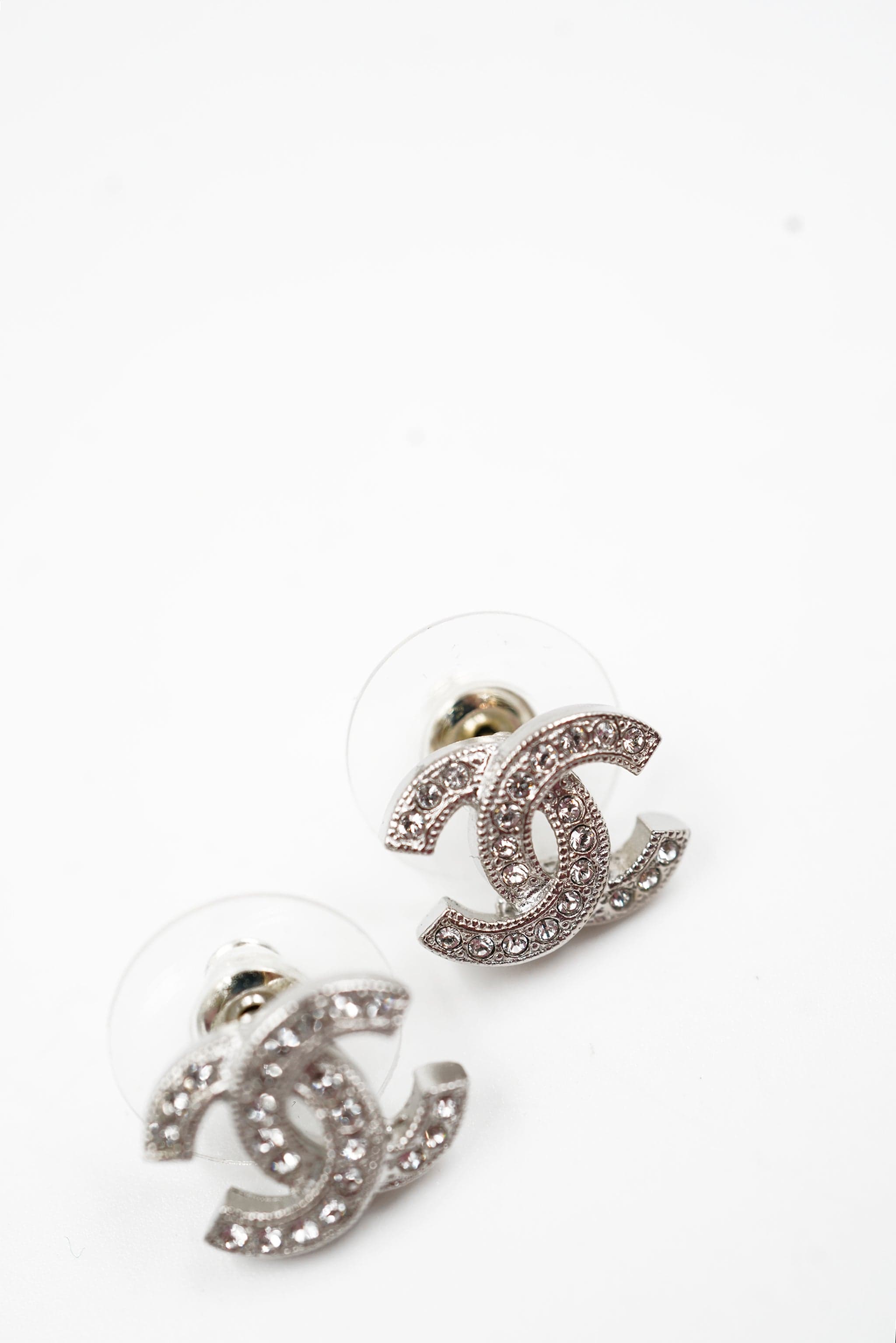 Chanel Chanel CC Silver Crystal Earrings ASL5284