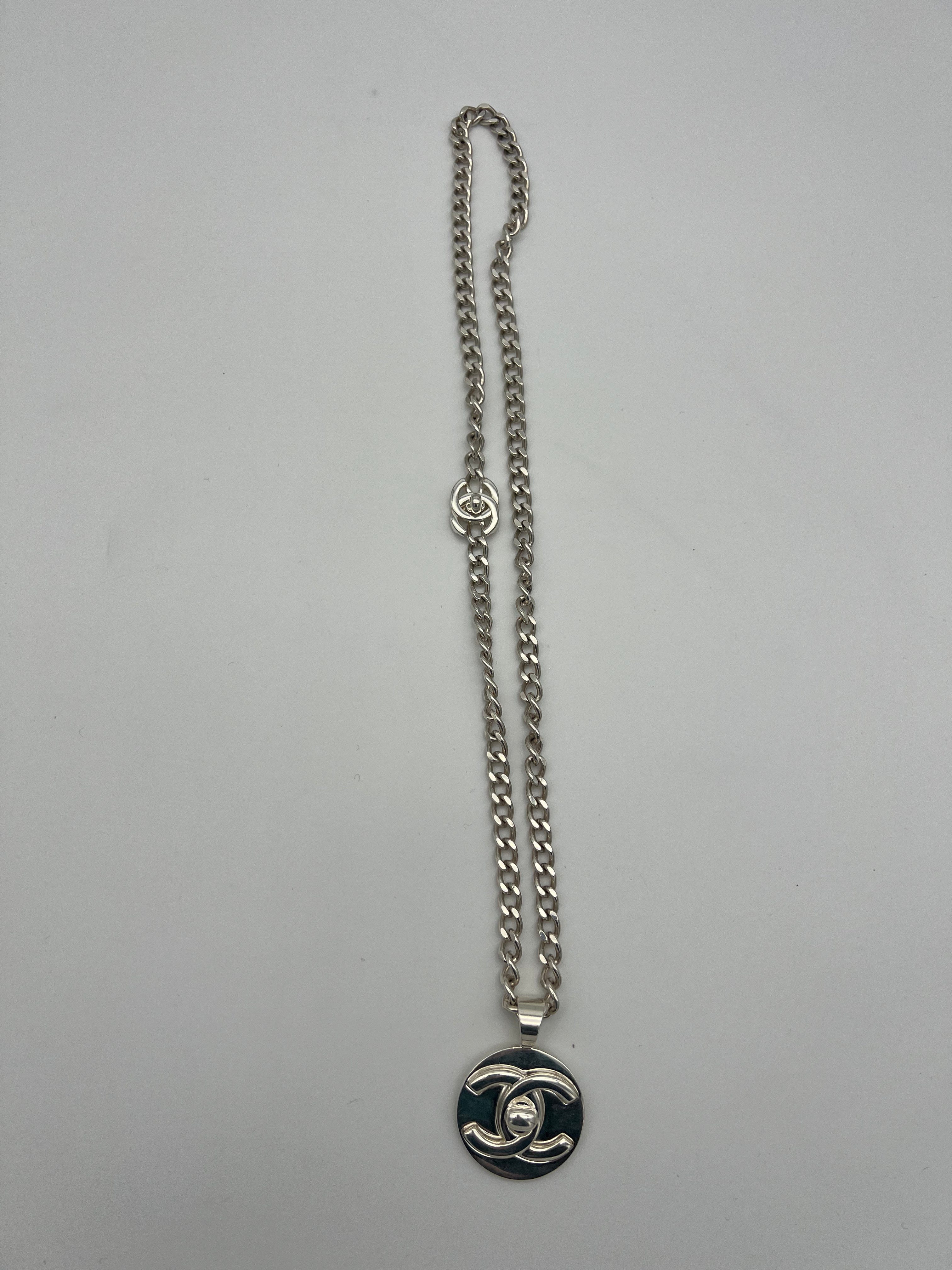 Chanel Chanel CC Silver Turnlock  Necklace / Belt ASL4062