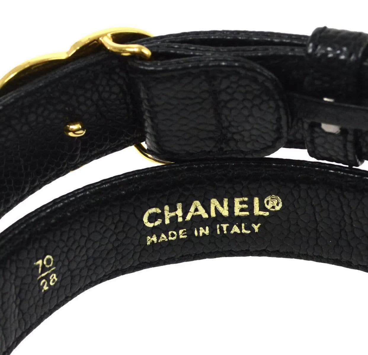 Chanel CHANEL CC Turnlock Buckle Belt Caviar Skin Leather  - ASL1681