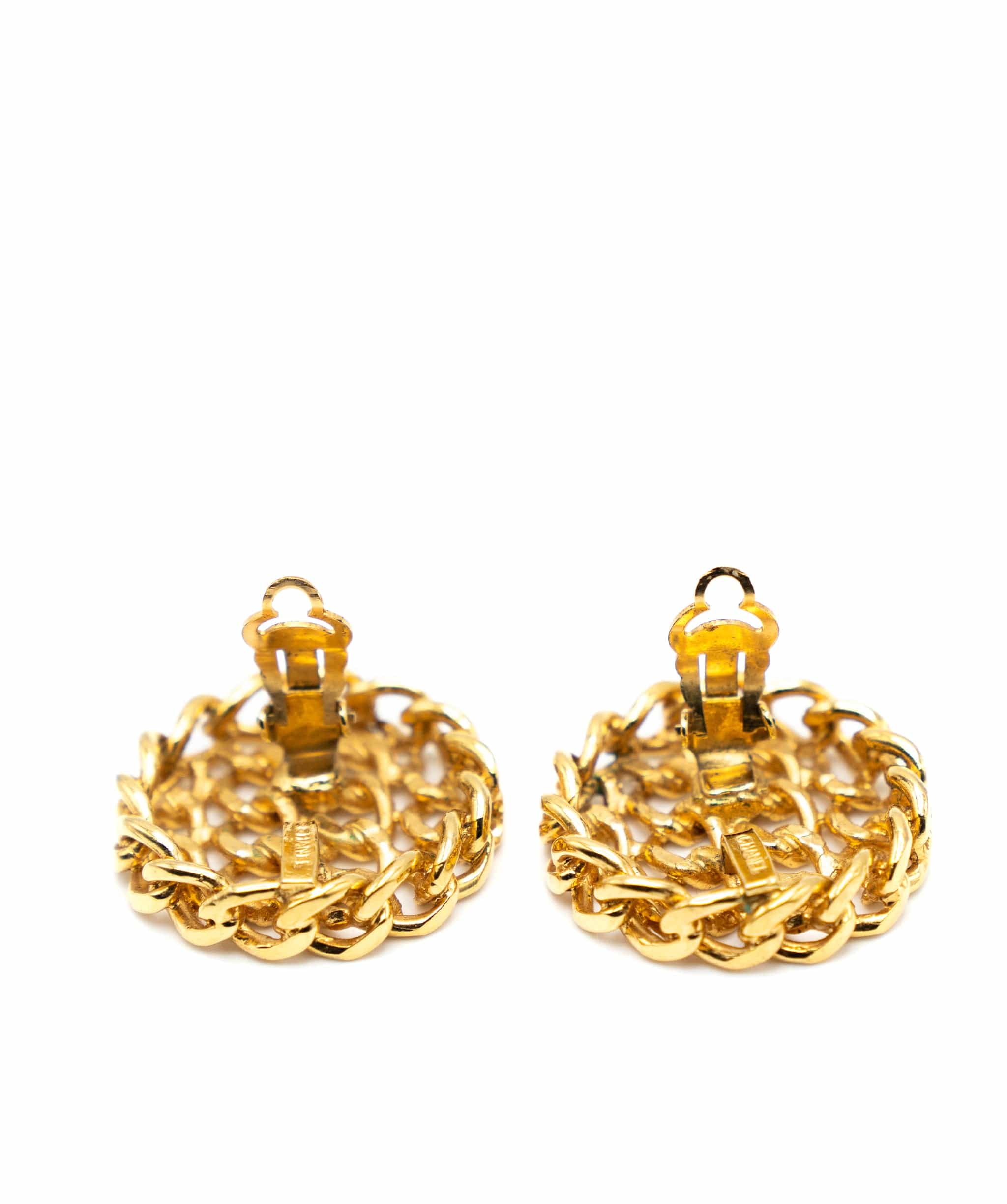 Chanel Chanel Chain Large Waffle Earrings 65256