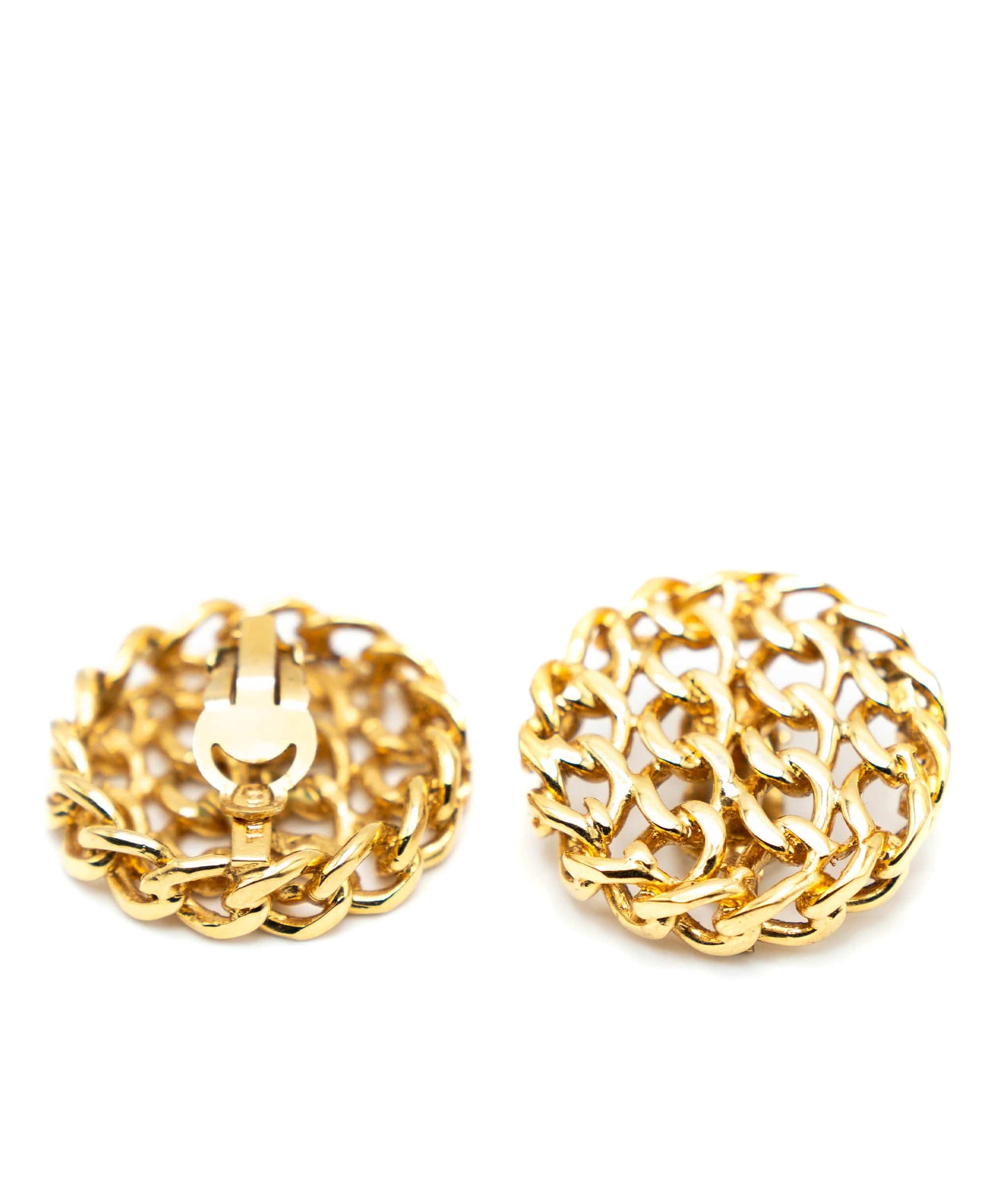 Chanel Chanel Chain Large Waffle Earrings 65256