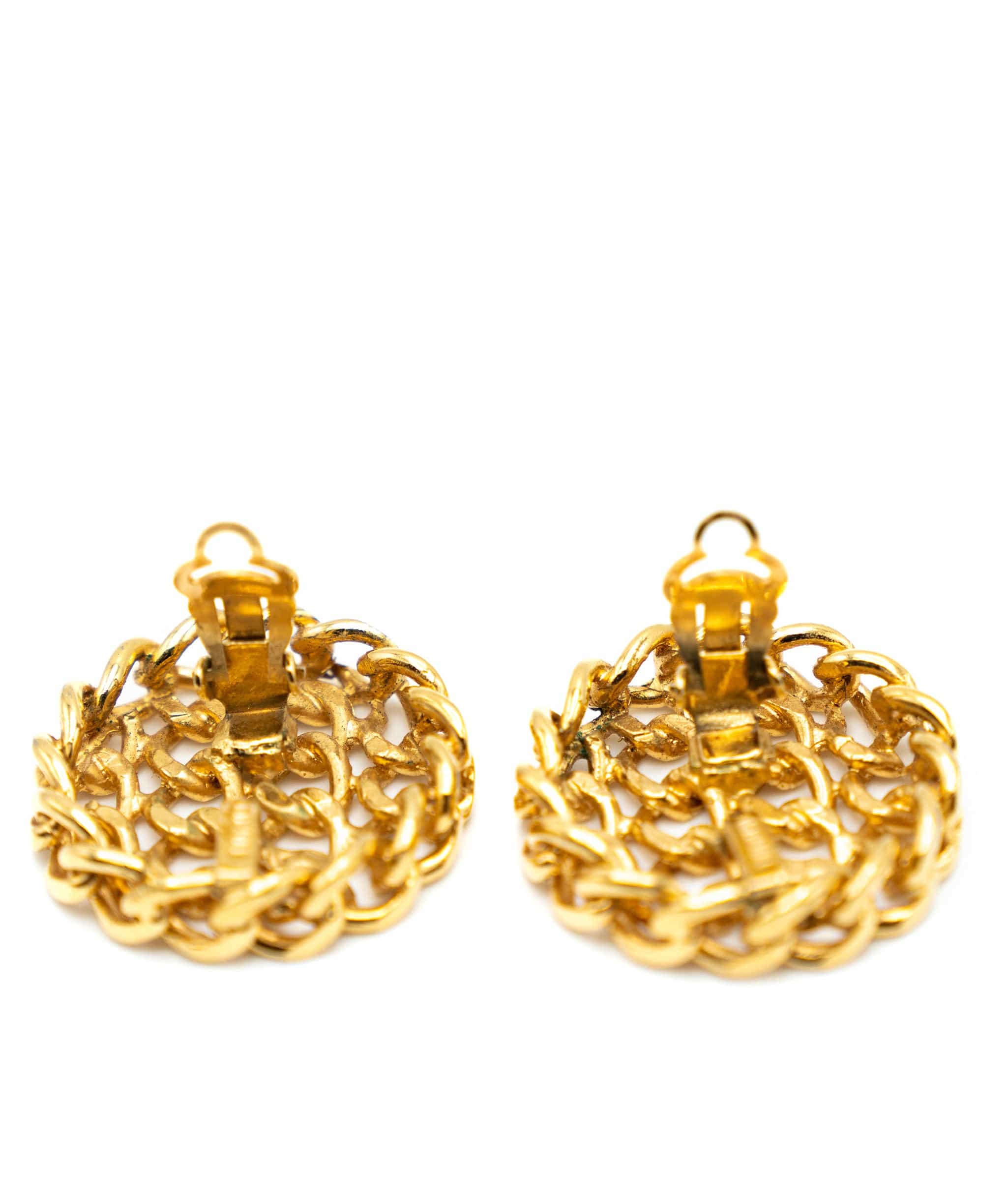 Chanel Chanel Chain Large Waffle Earrings 65256