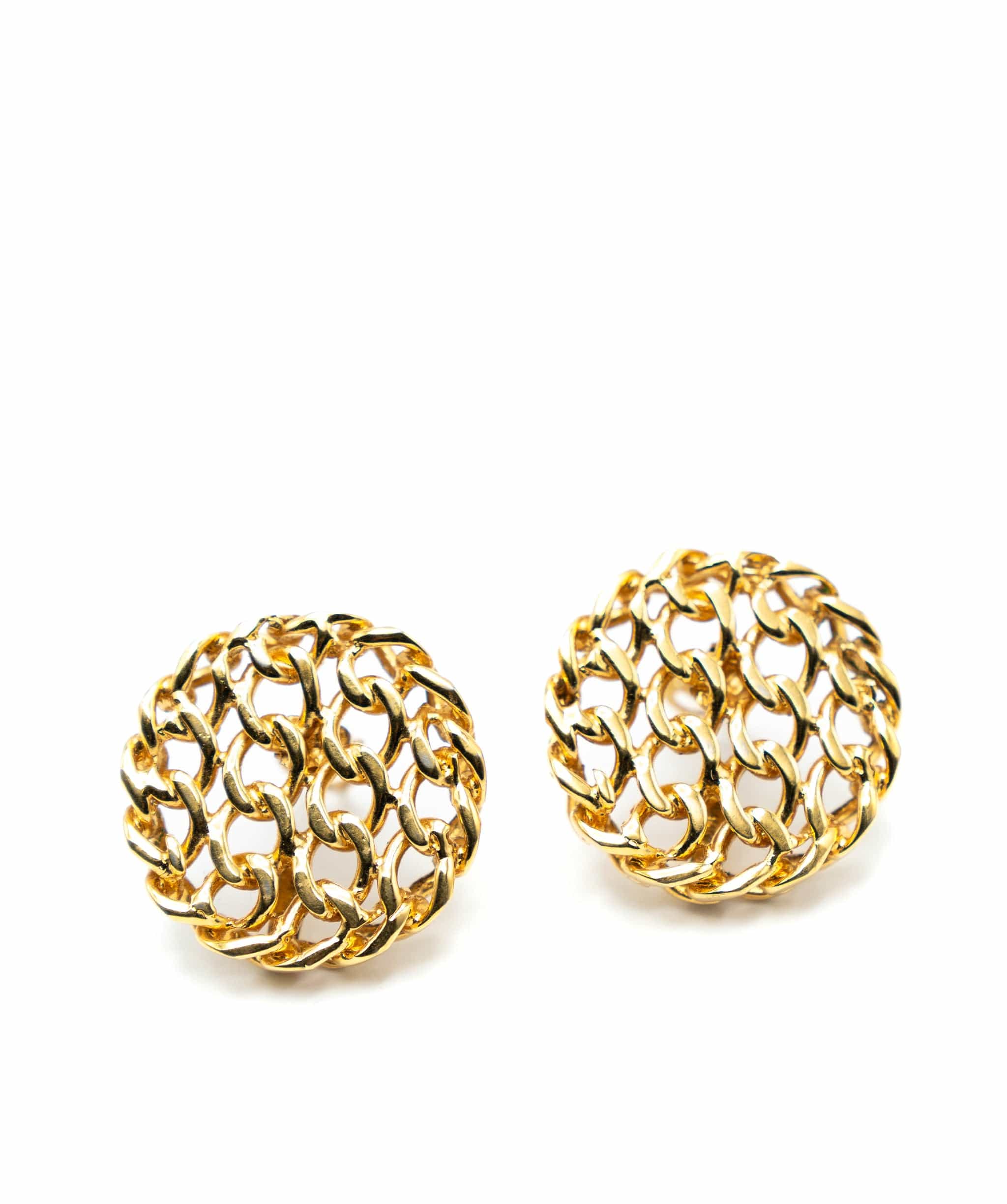 Chanel Chanel Chain Large Waffle Earrings 65256