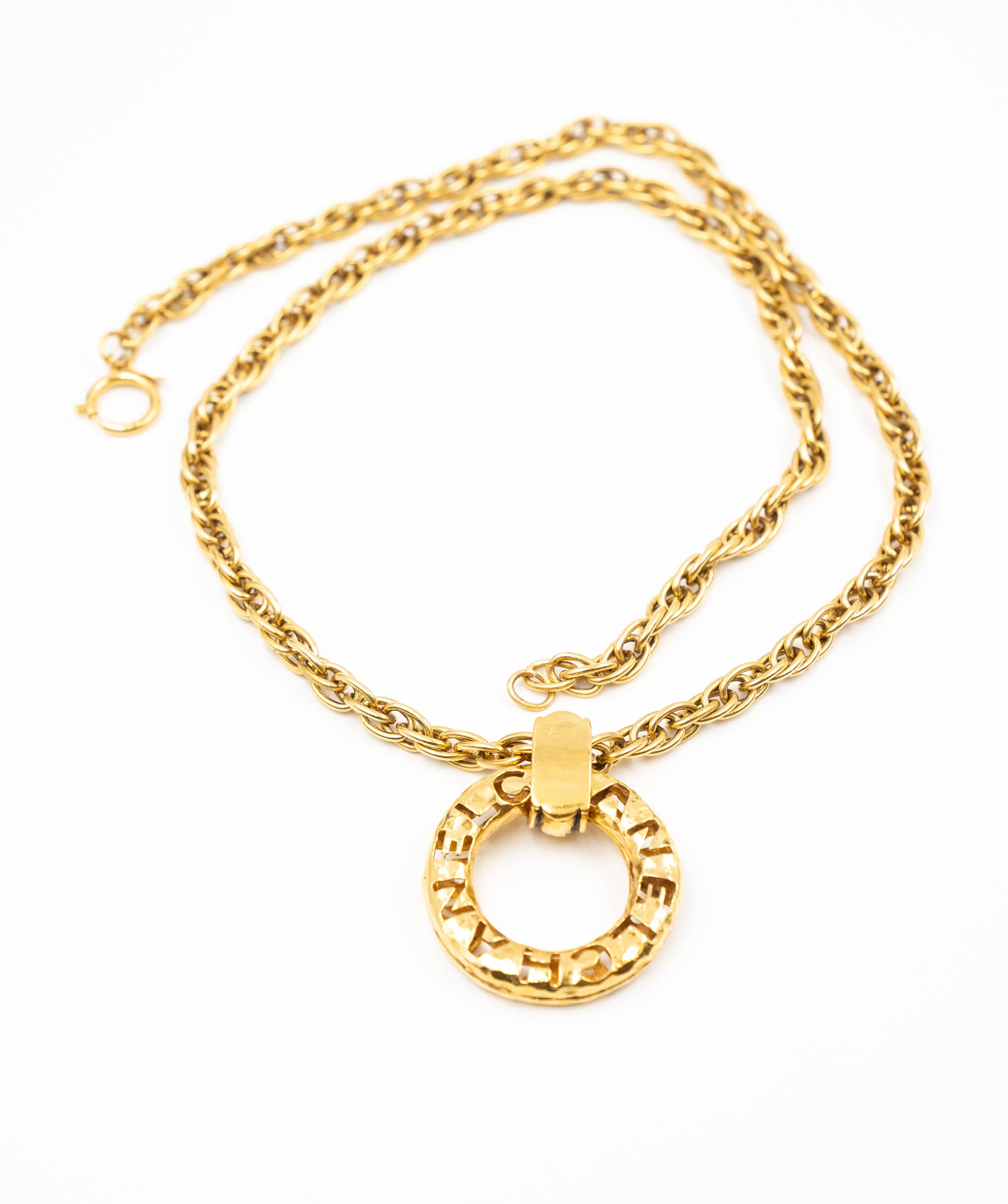 Chanel Chanel Circle Logo Long Necklace Gold ASL4033