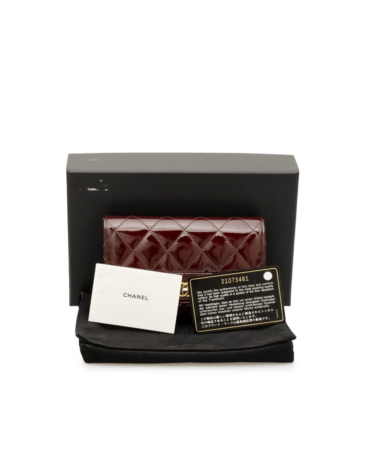 Chanel Chanel Classic Flap Wallet in Burgundy Patent Leather -AWL1944