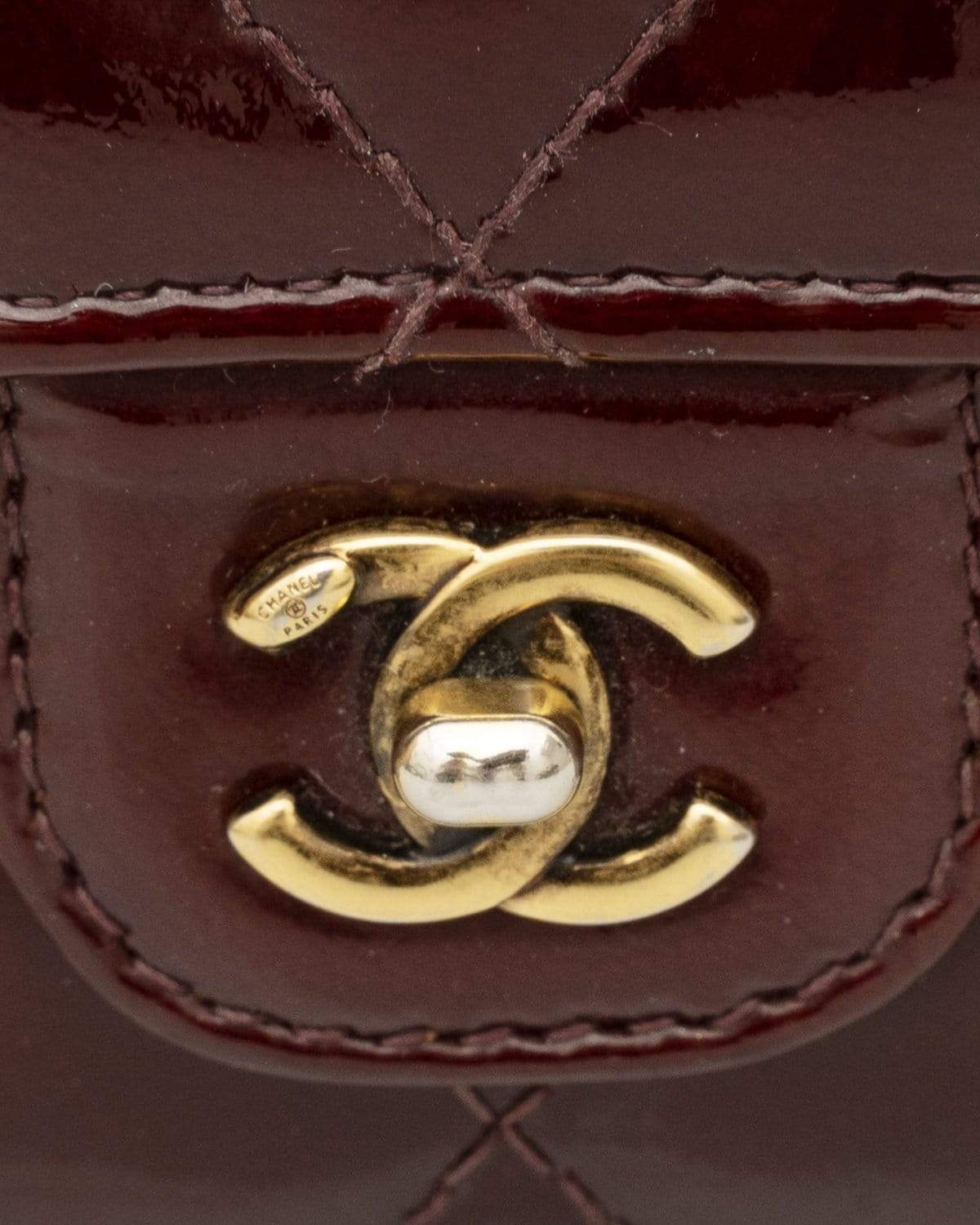 Chanel Chanel Classic Flap Wallet in Burgundy Patent Leather -AWL1944