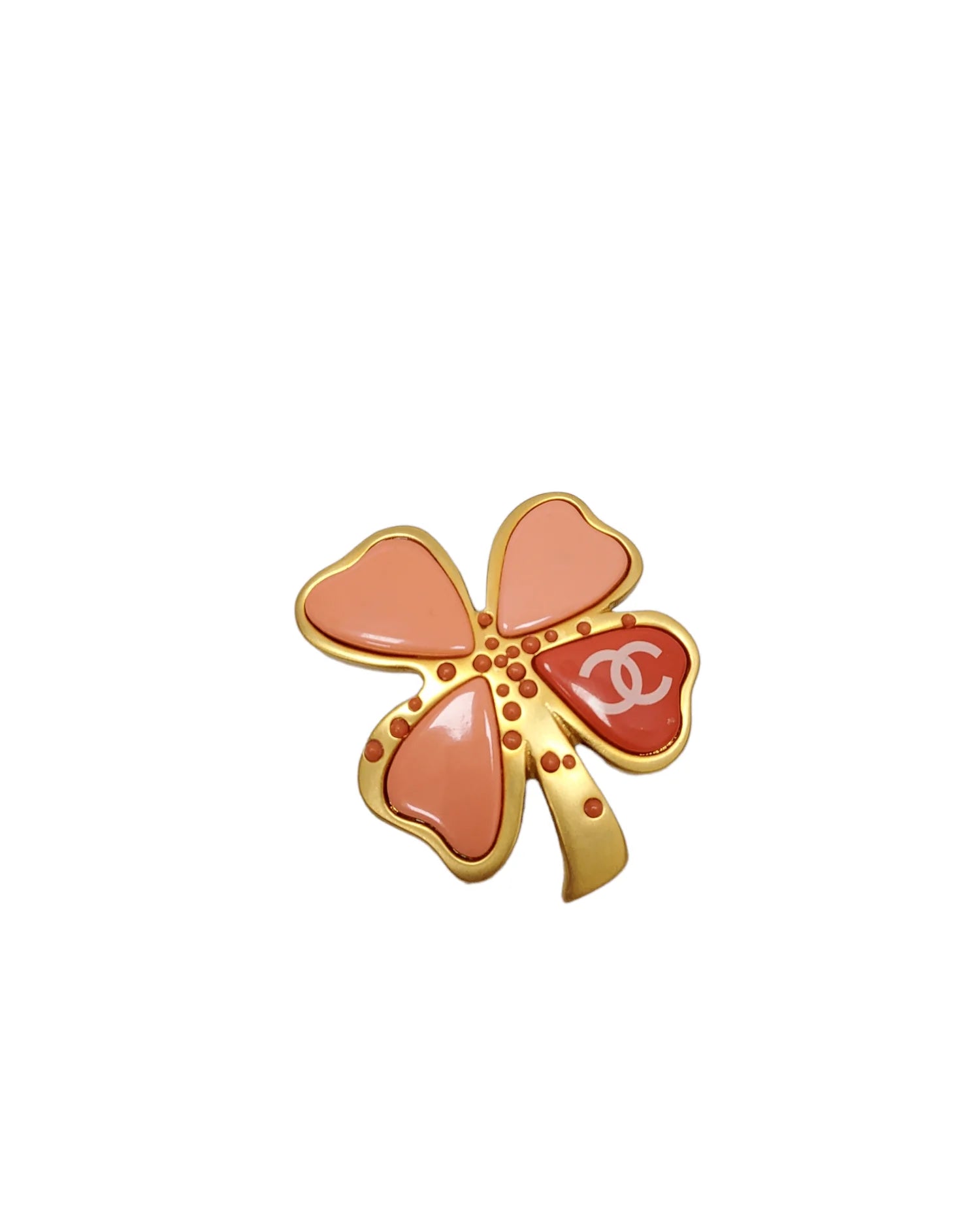 Chanel Chanel Clover Brooch Pink Matte GHW SKC1229