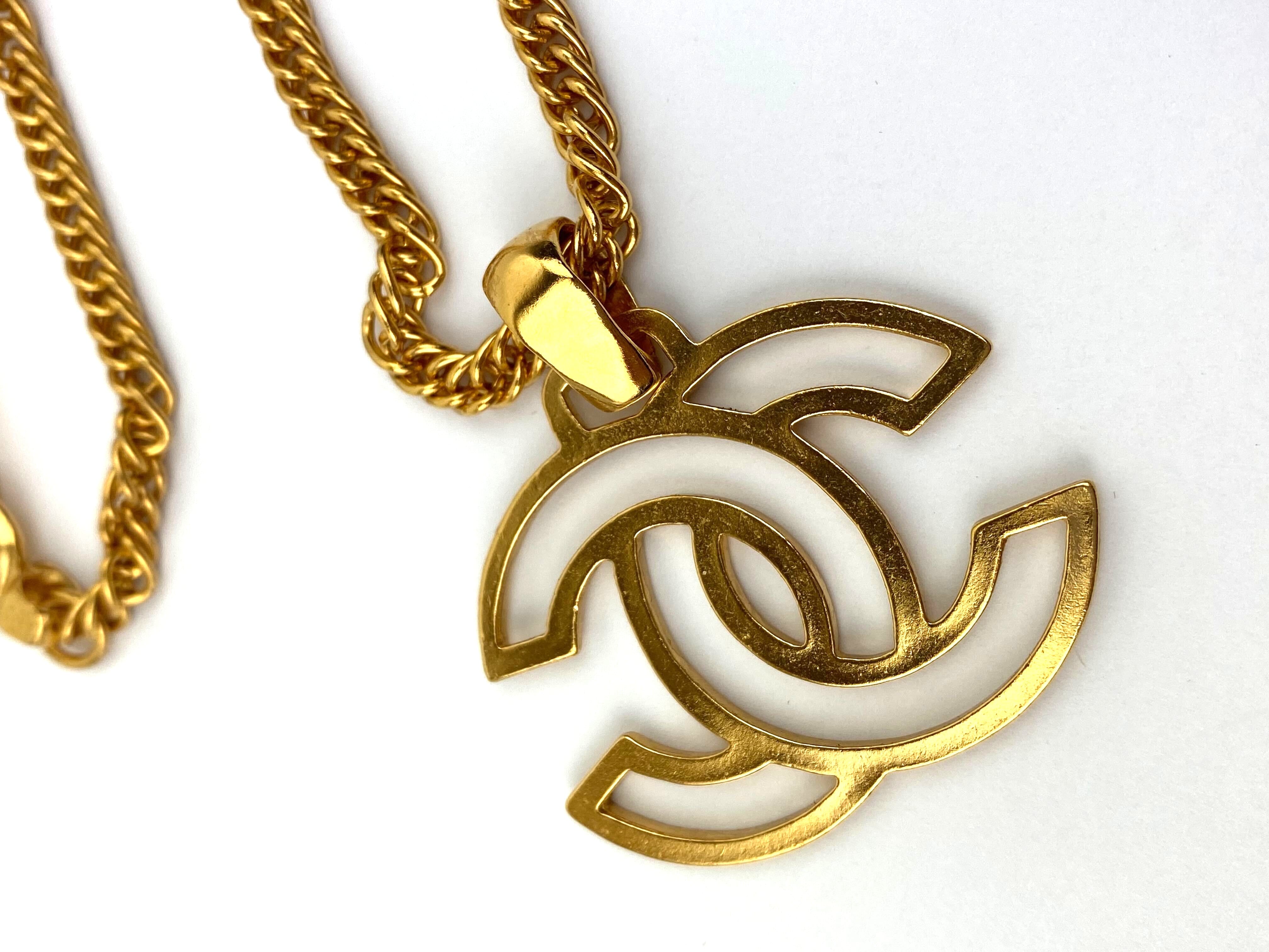 Chanel Chanel Coco Hollow Gold Necklace ASL2980