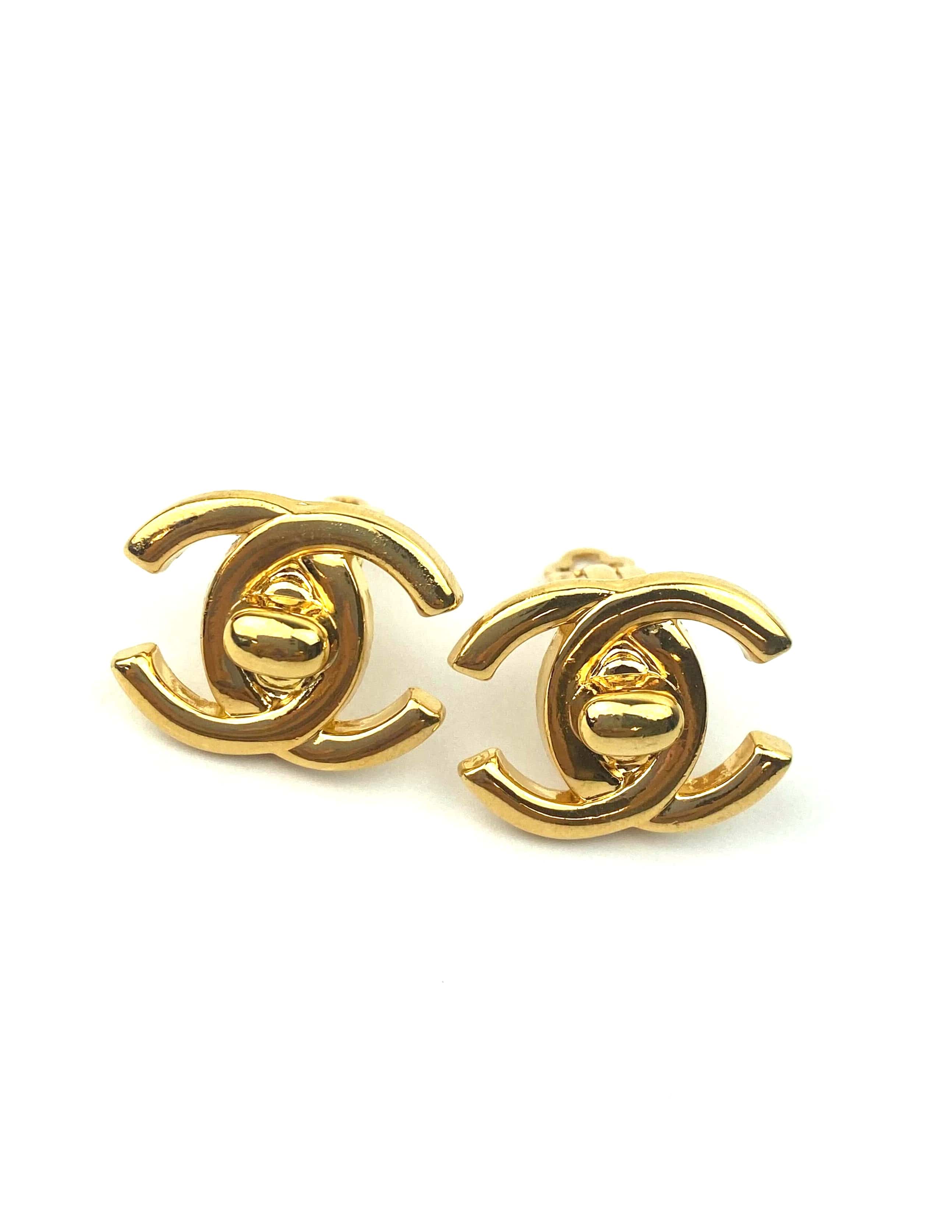 Chanel Chanel Coco Mark Earrings / Turn Lock ASL2938