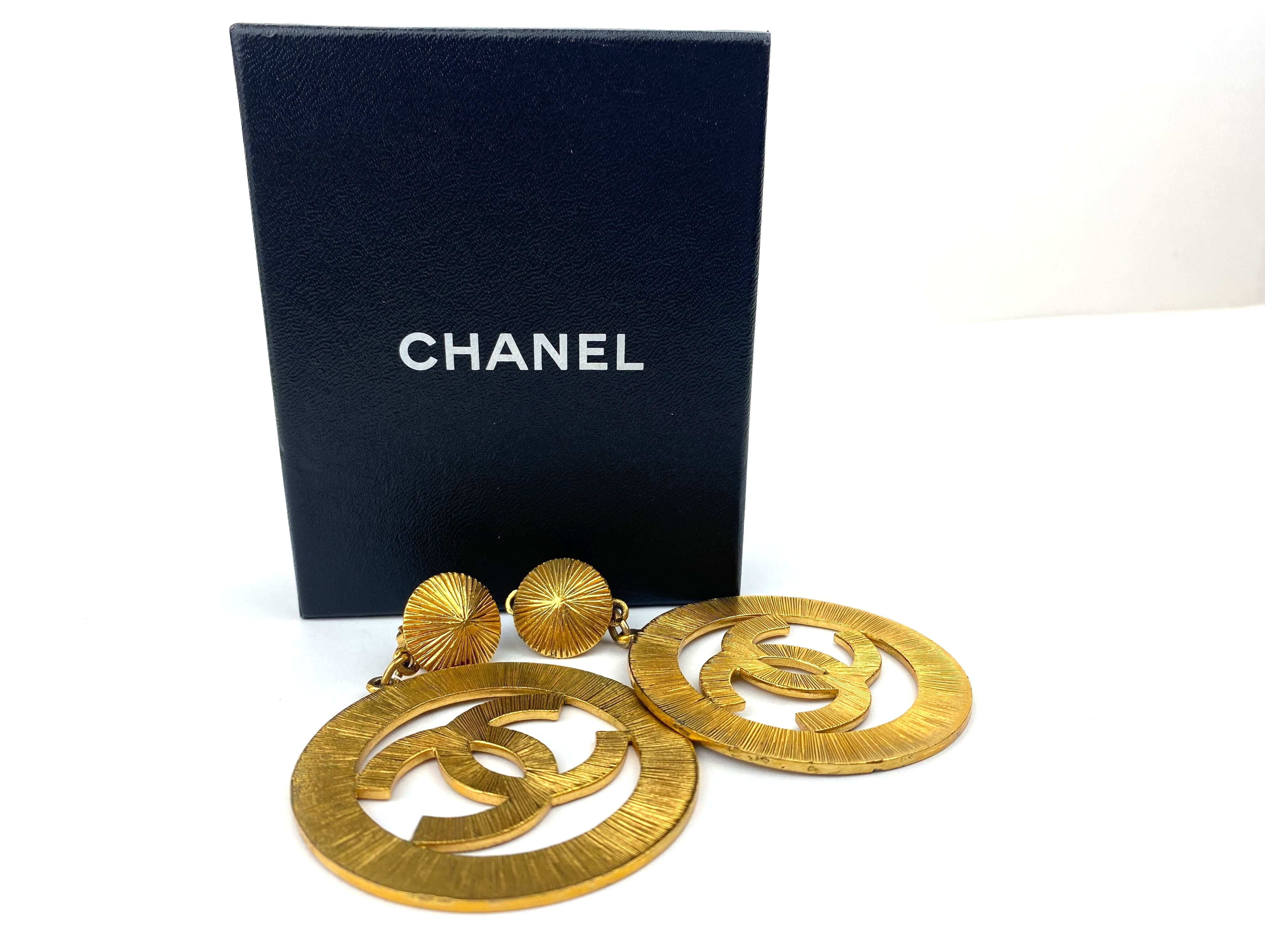 Chanel Chanel Coco Mark Hoop Earrings ASL3103