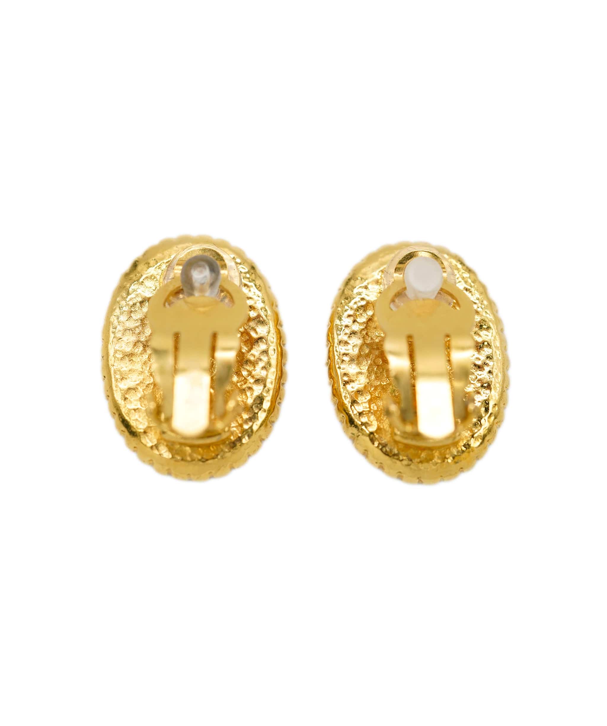 Chanel Chanel Cocomark Earrings Oval Oval Gold 96A 90129184 ASL7065