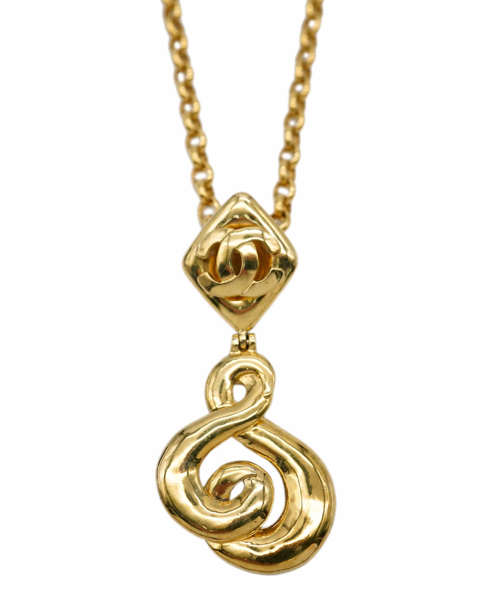 Chanel Chanel Cocomark Swing Necklace Gold 97P 90112176 ASL7402