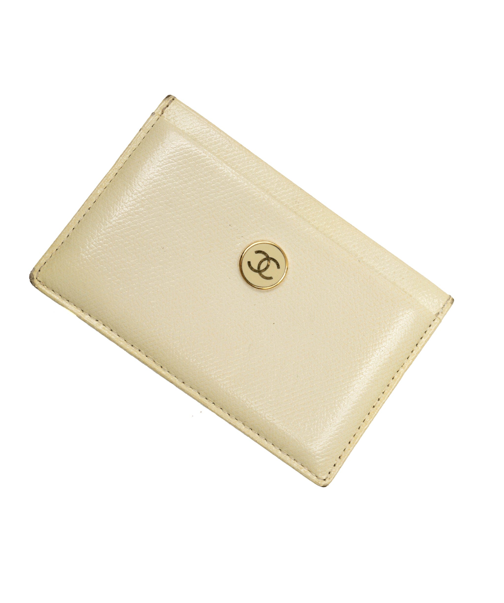 Chanel Chanel Cream Button CC Caviar Card Holder  - AGL2105