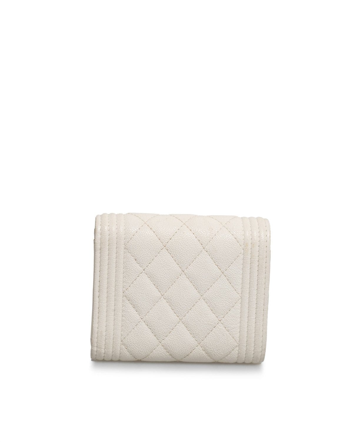 Chanel Chanel Cream Caviar Leather Wallet GHW  - AGL1434