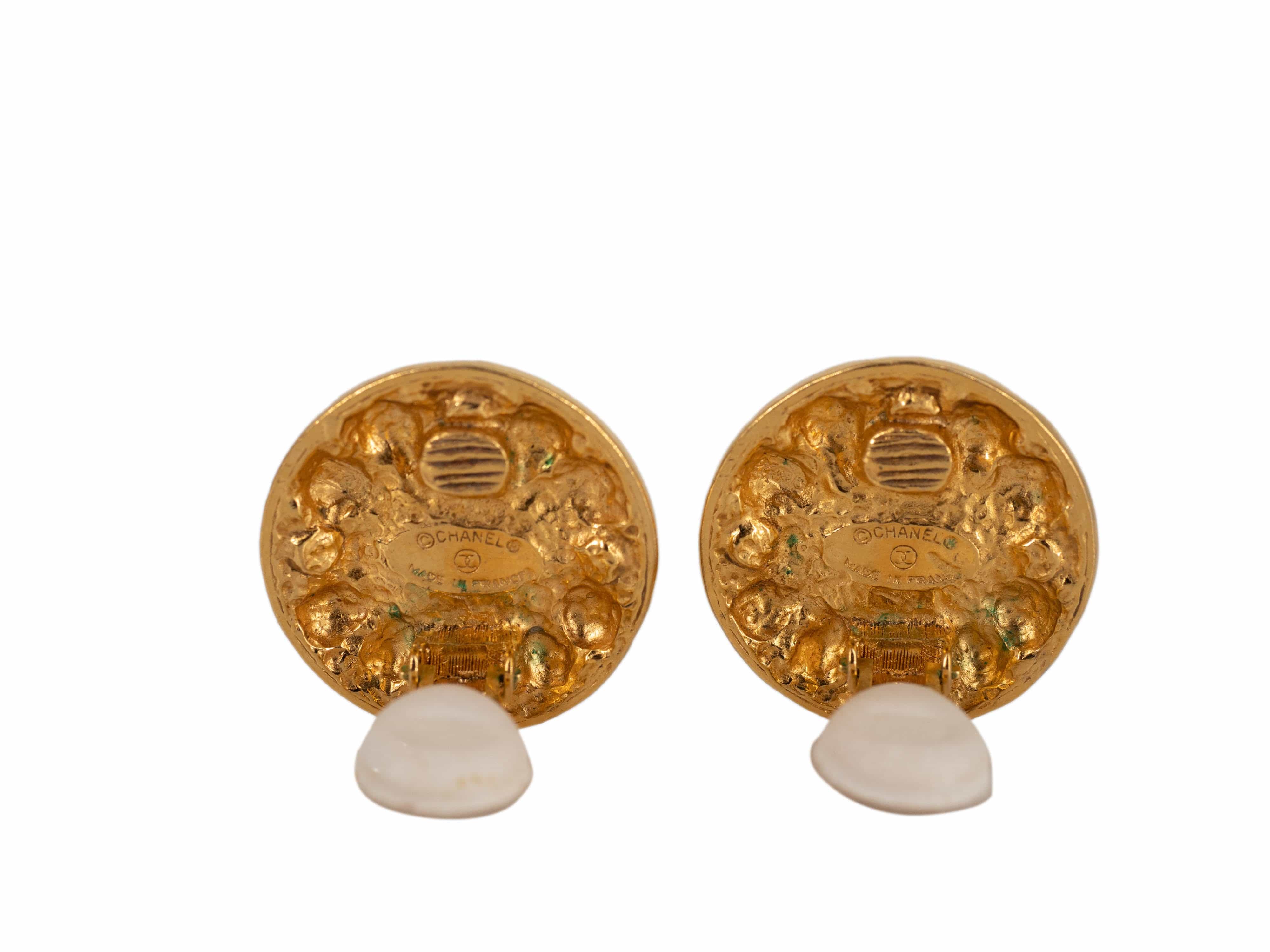 Chanel Chanel Crystal & Pearl 24K Gold Clip On Earrings - AGL1660