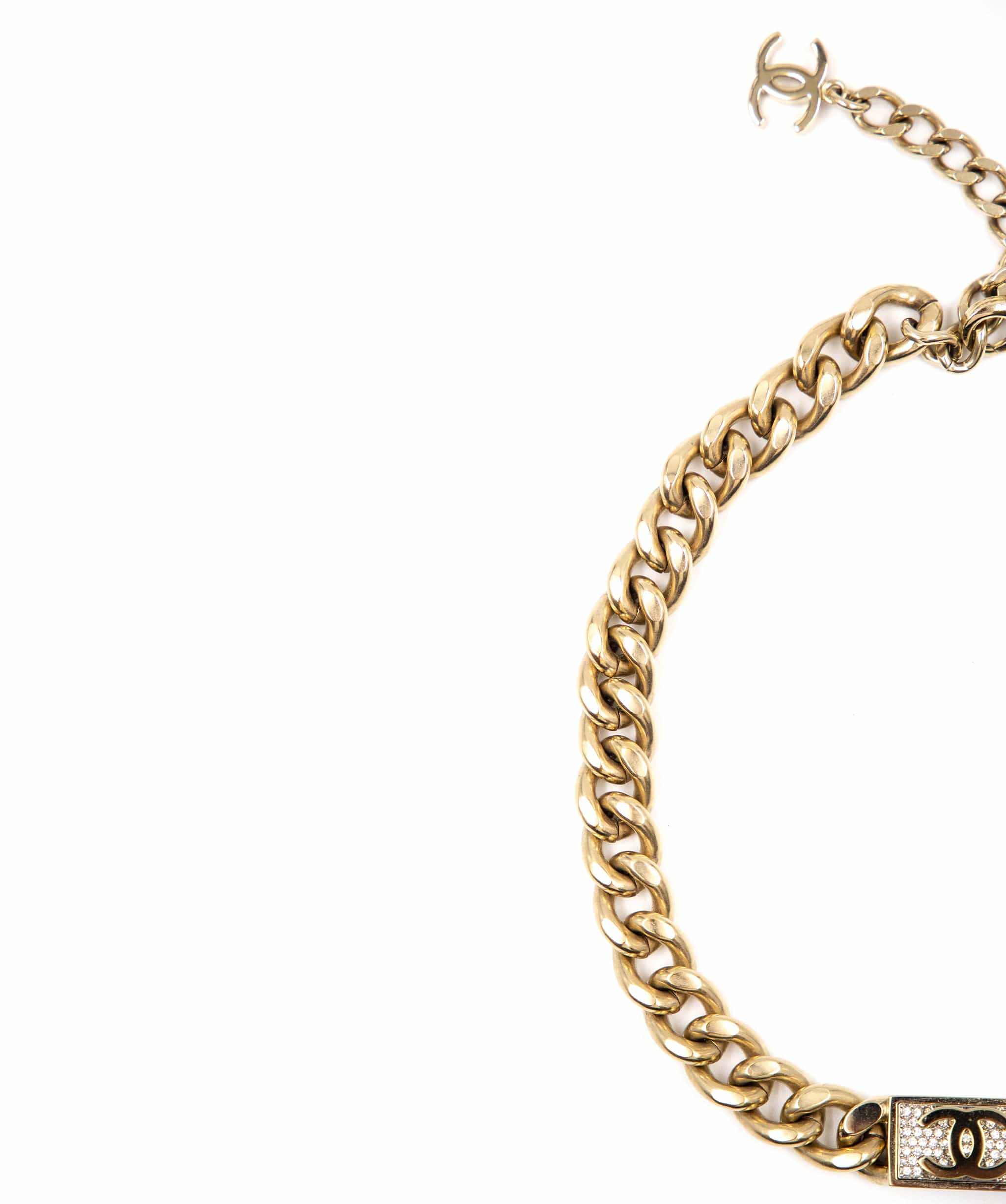 Chanel Chanel Cuban Link Rhinestone Choker  - AGL2024