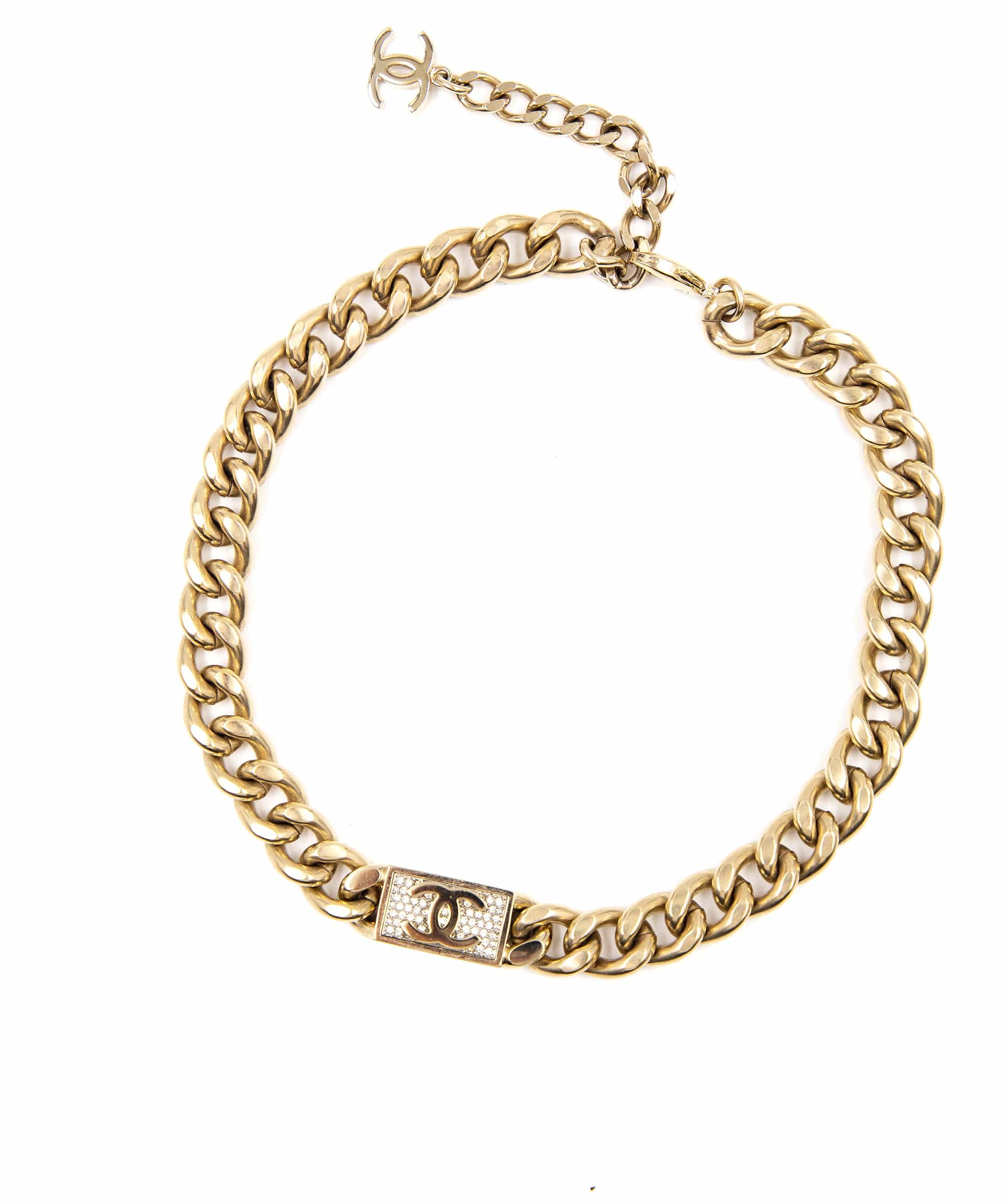 Chanel Chanel Cuban Link Rhinestone Choker  - AGL2024