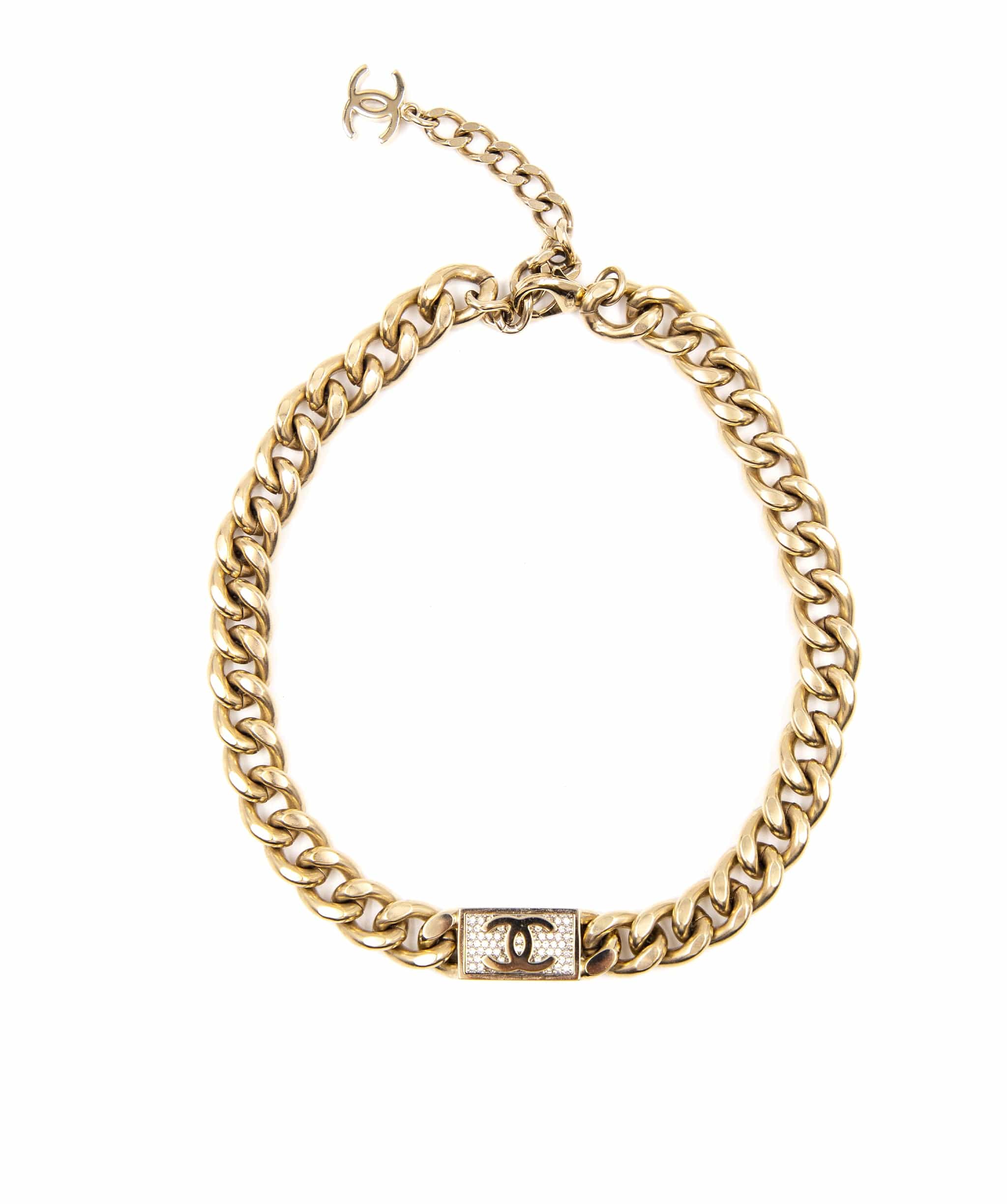 Chanel Chanel Cuban Link Rhinestone Choker  - AGL2024