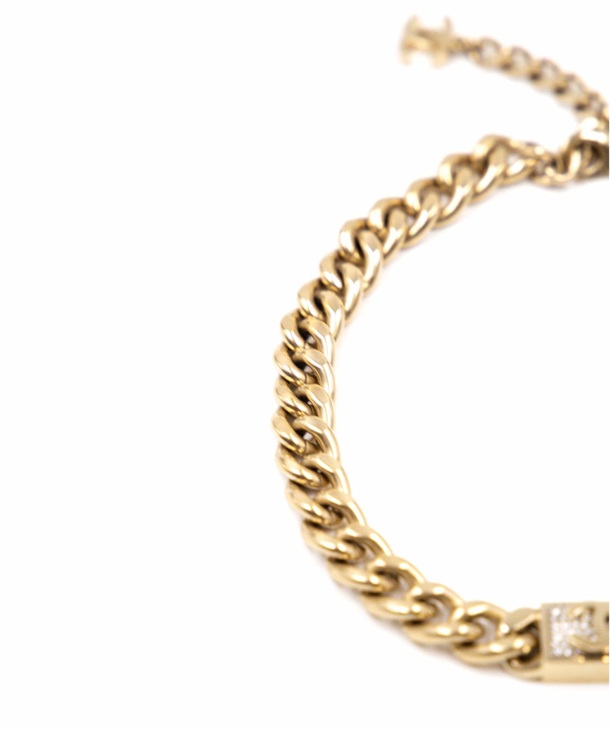 Chanel Chanel Cuban Link Rhinestone Choker  - AGL2024