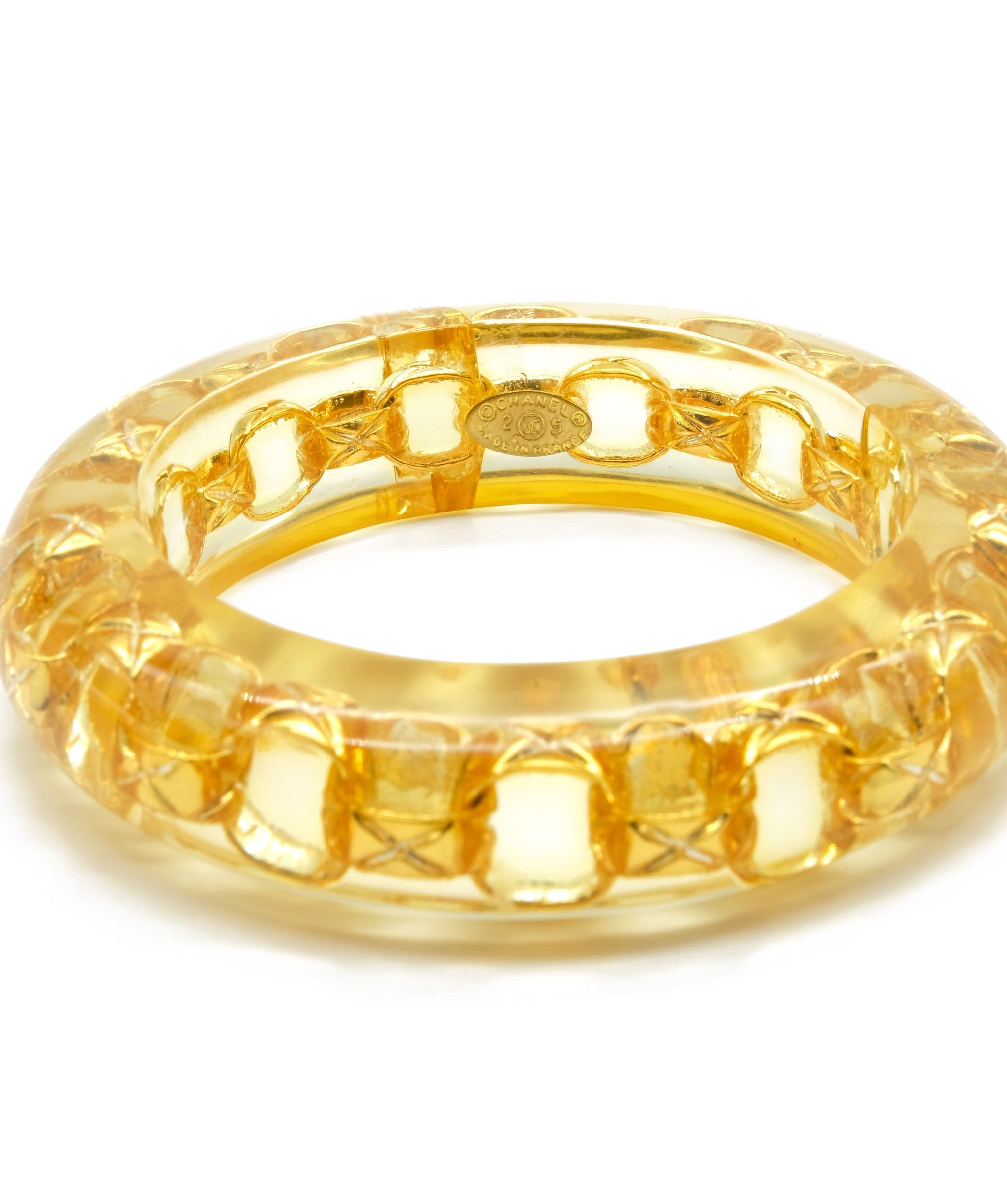 Chanel Chanel Gold Acrylic Chain Bangle - ASL2094