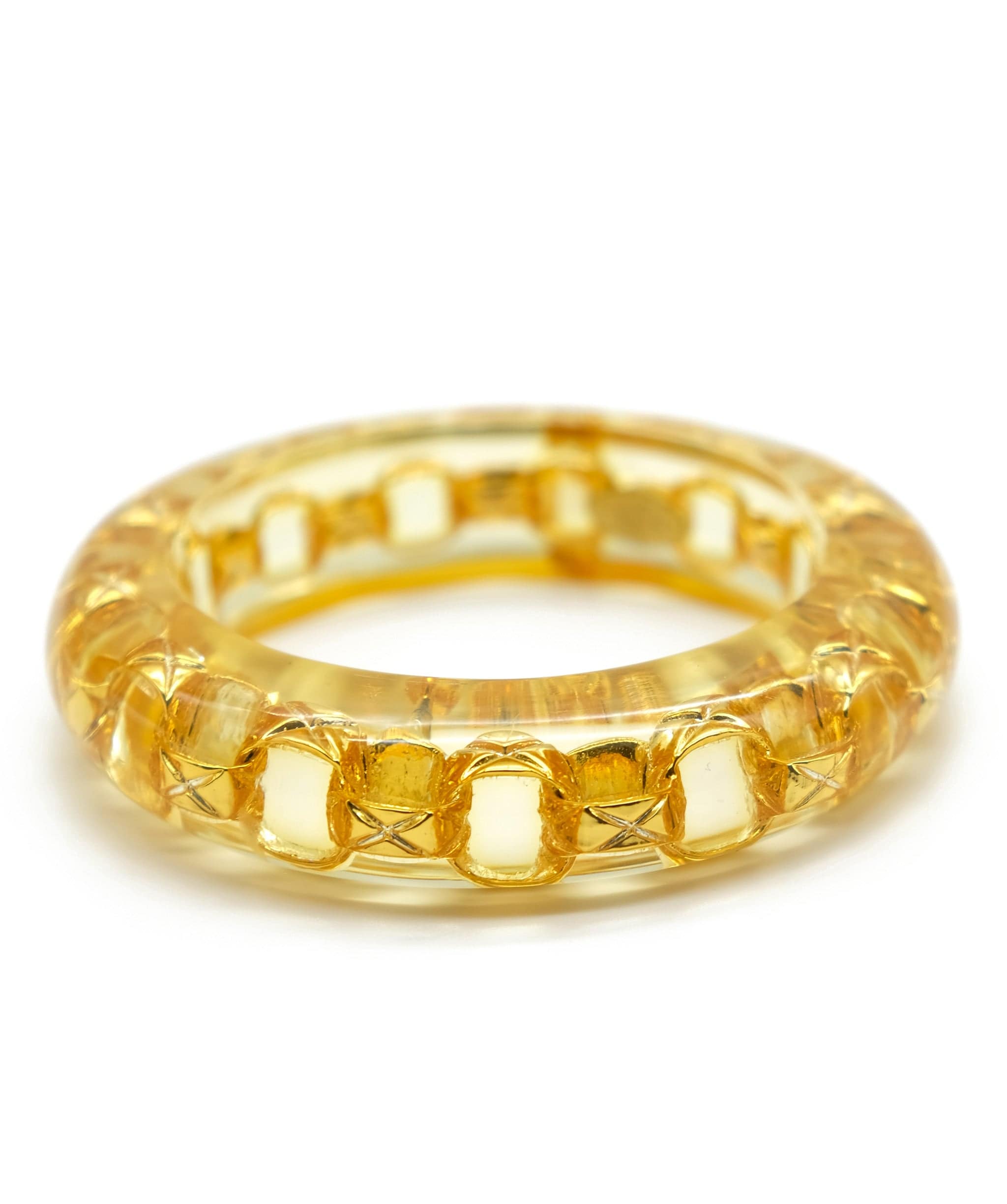 Chanel Chanel Gold Acrylic Chain Bangle - ASL2094