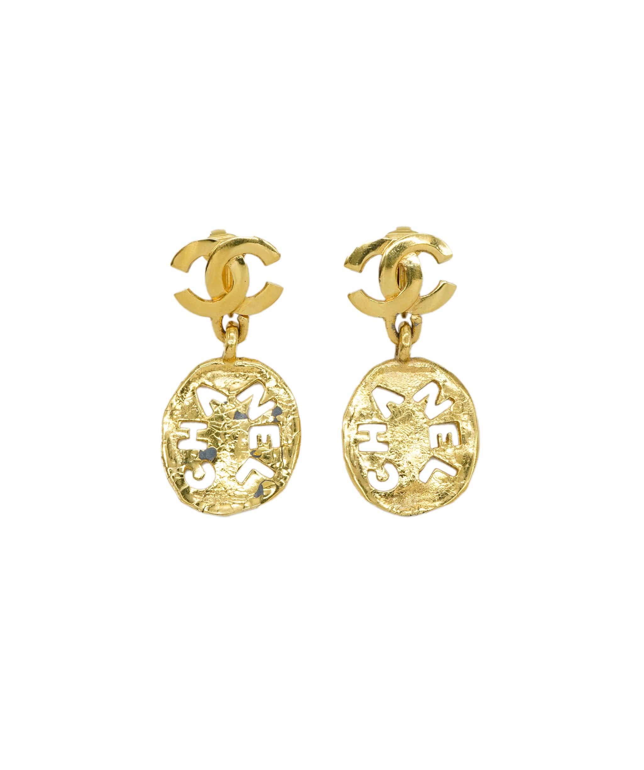 Chanel Chanel Gold CC logo drop Clip On Earrings - ASL2074