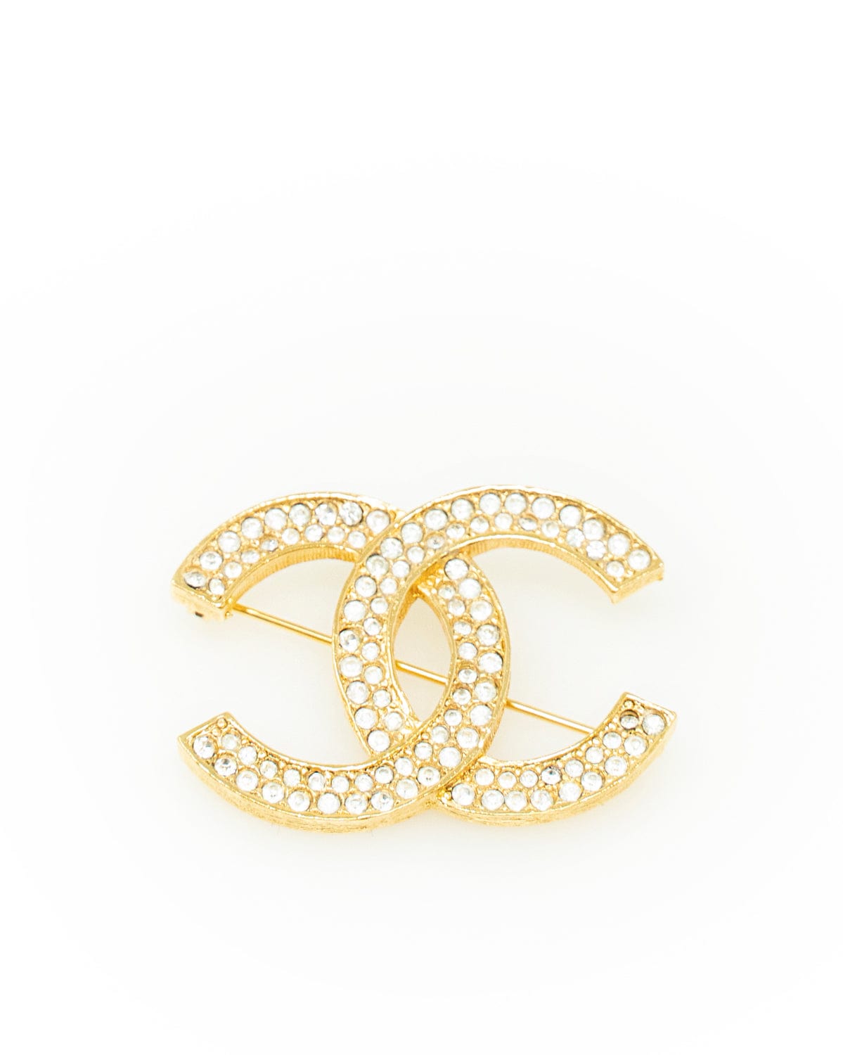 Chanel Chanel Gold Diamanté CC Brooch - AWL2456