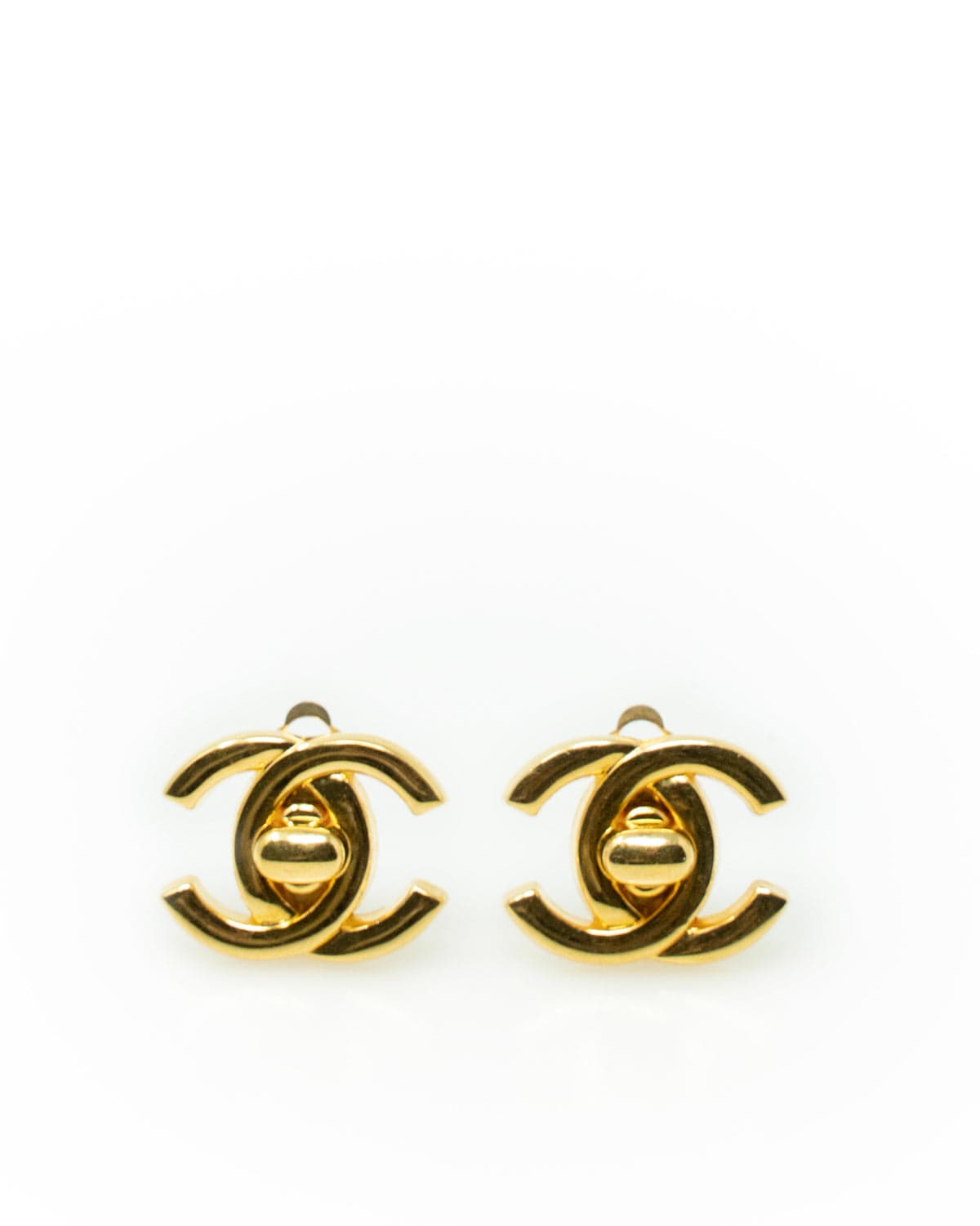 Chanel Chanel Gold Small CC turnstile earrings - AWL3084