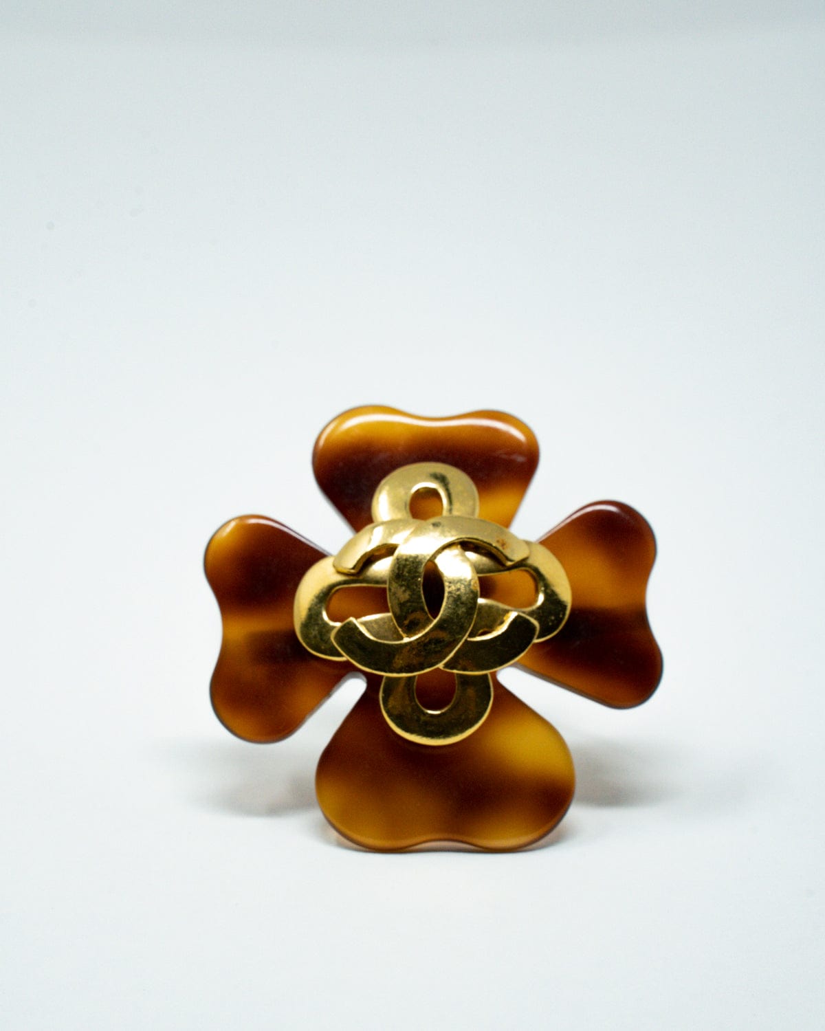 Chanel Chanel Gold & Tortoiseshell Brooch - ASL2049