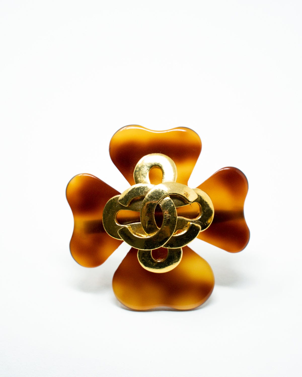 Chanel Chanel Gold & Tortoiseshell Brooch - ASL2049