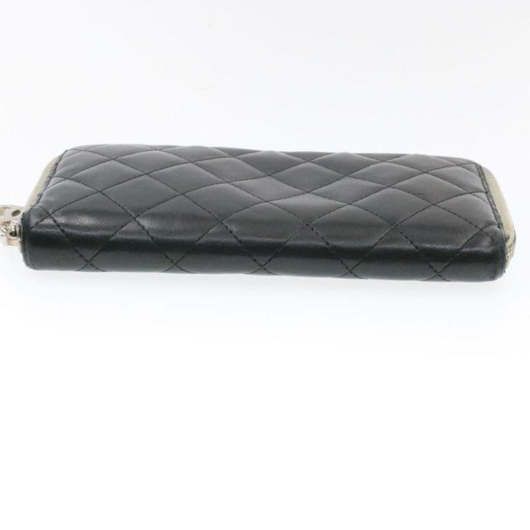 Chanel Chanel Lamb Skin Matelasse Long Wallet Black CC