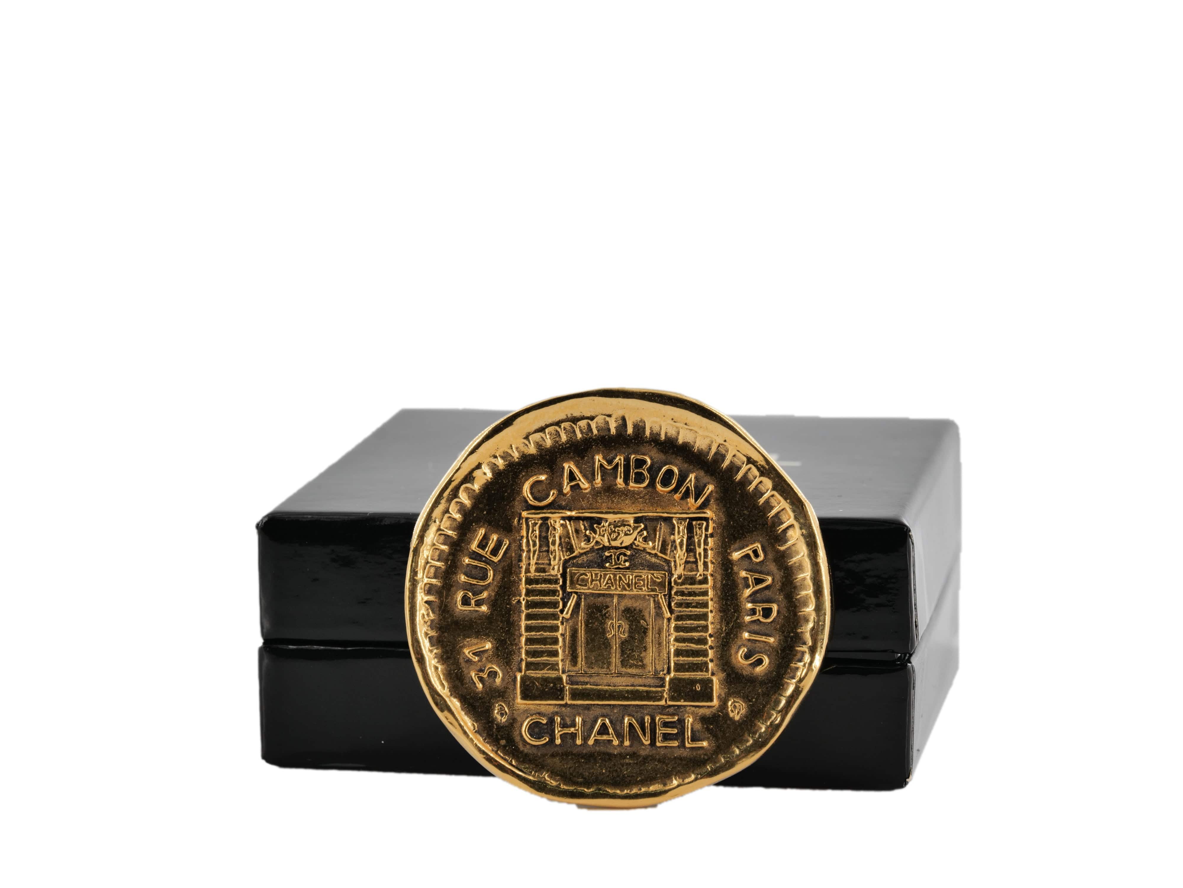 Chanel Chanel Large Rue Cambon Paris Coin Brooch ASL3259