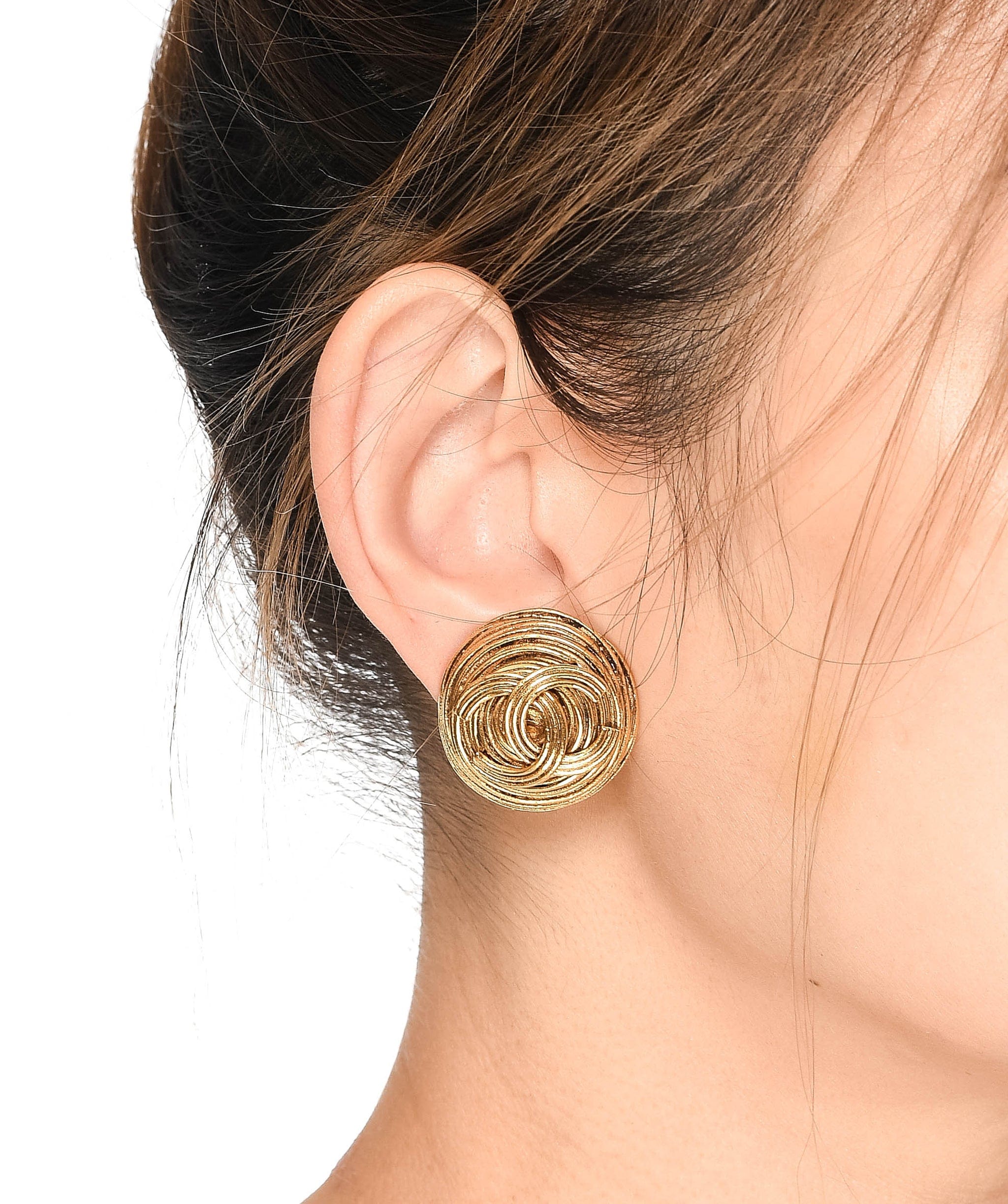 Chanel Chanel layer hoop CC earrings - AWL3492