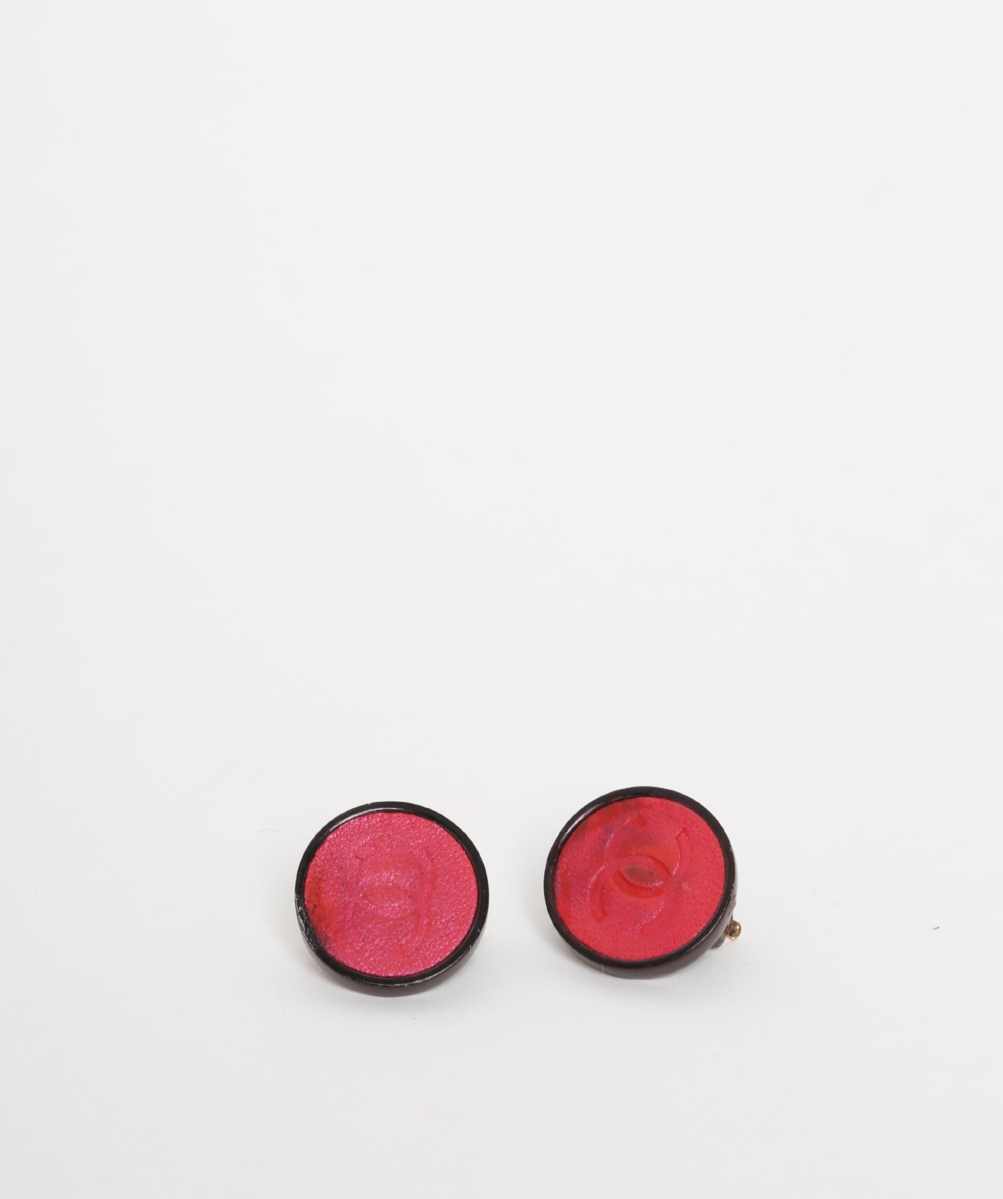 Chanel Chanel Leather/Resin Earrings